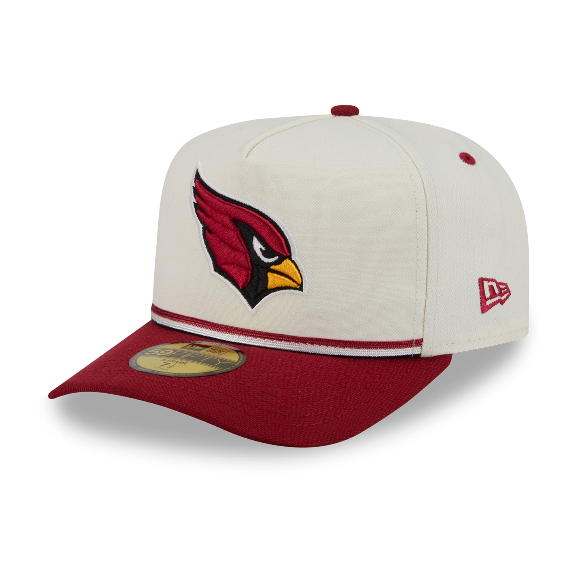 Men's New Era Cream/Cardinal Arizona Cardinals Vintage A-Frame 59FIFTY Fitted Hat