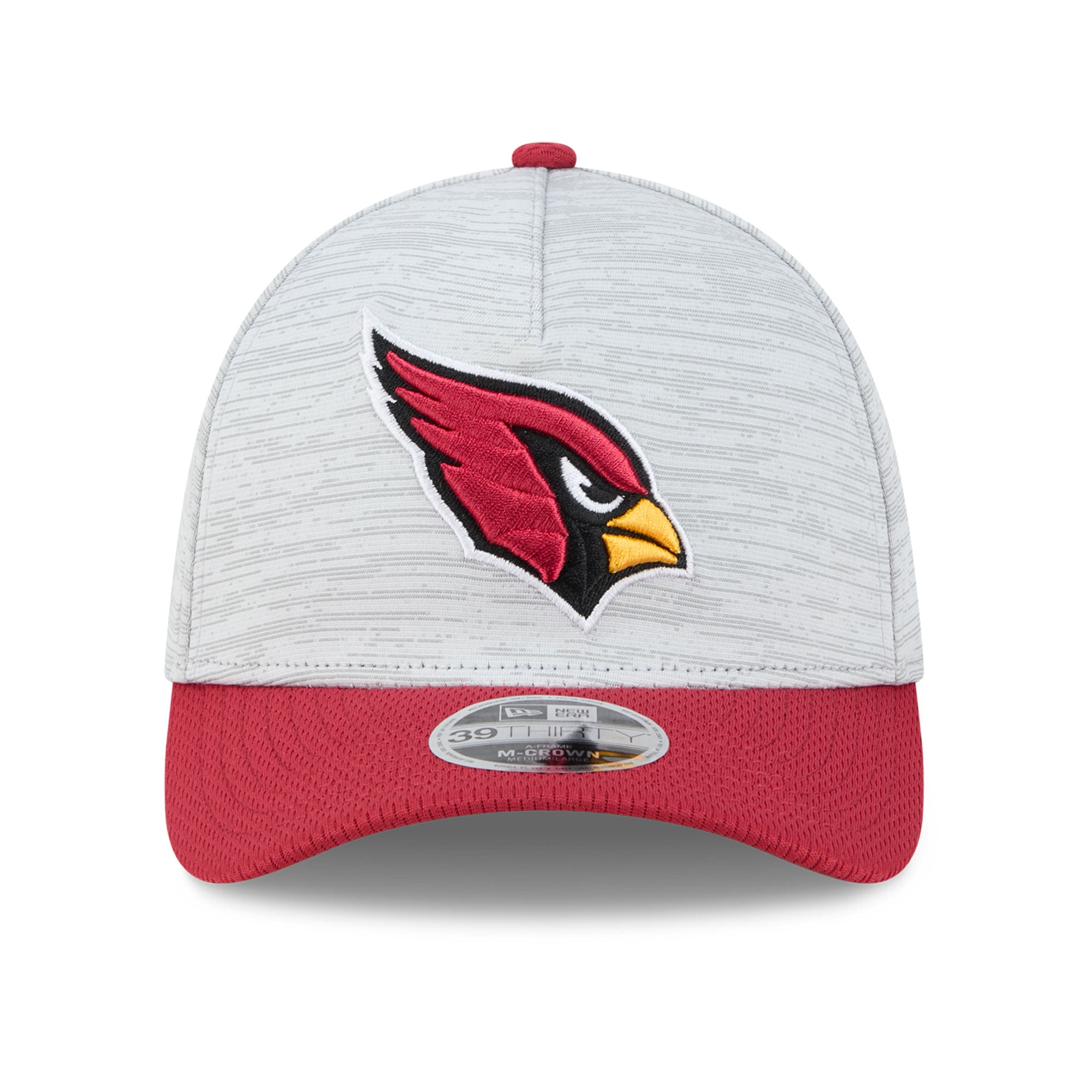 Casquette New Era Flex pour homme, grise/rouge Arizona Cardinals, modèle M-Crown A-Frame 39THIRTY