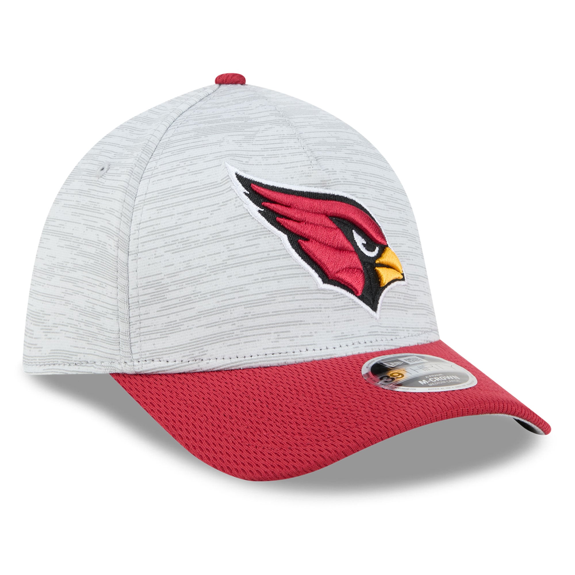Casquette New Era Flex pour homme, grise/rouge Arizona Cardinals, modèle M-Crown A-Frame 39THIRTY
