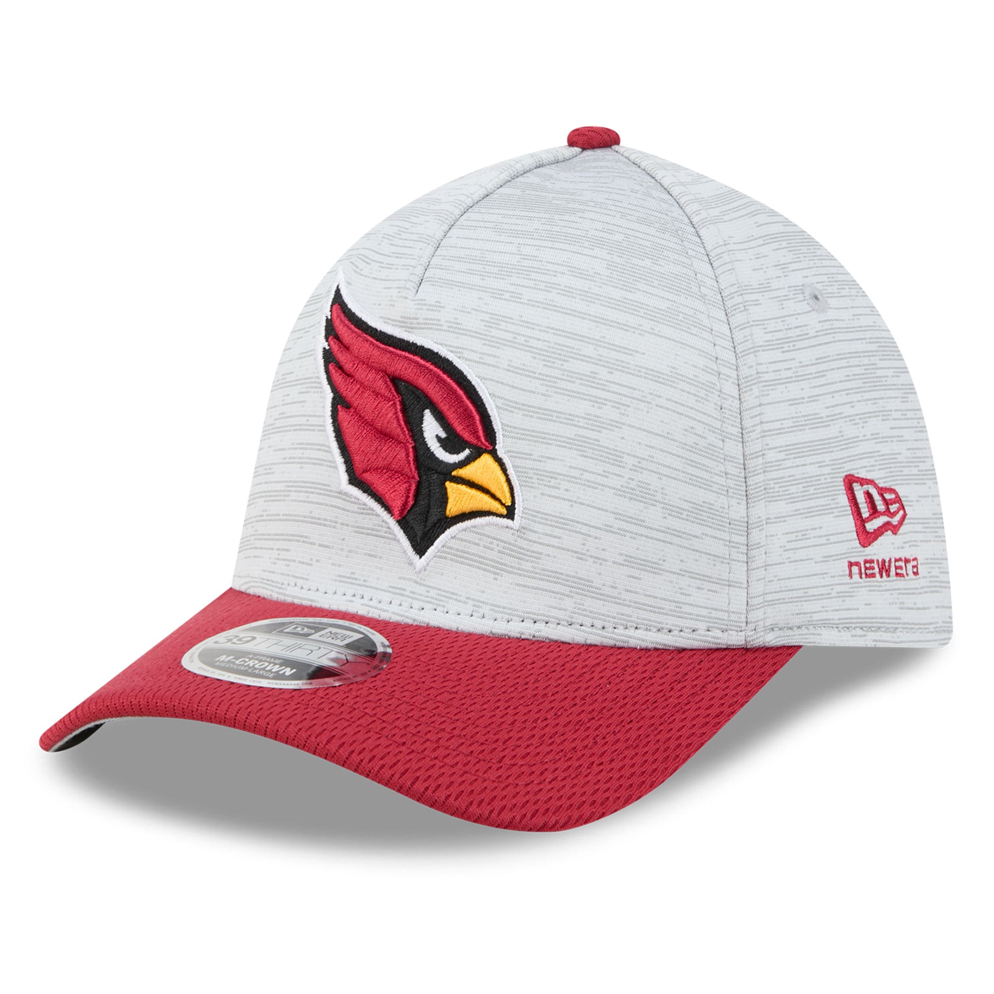 Casquette New Era Flex pour homme, grise/rouge Arizona Cardinals, modèle M-Crown A-Frame 39THIRTY