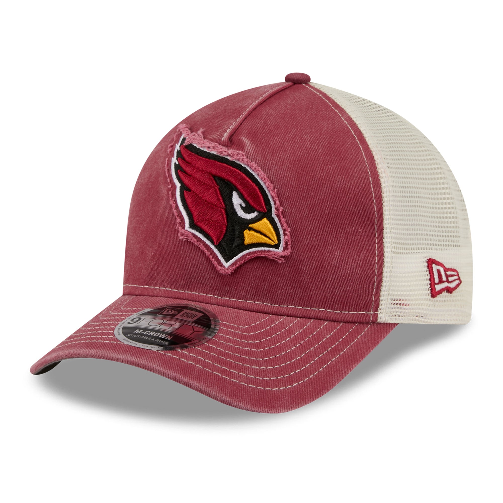 Casquette trucker ajustable New Era rouge Arizona Cardinals 9FORTY pour homme