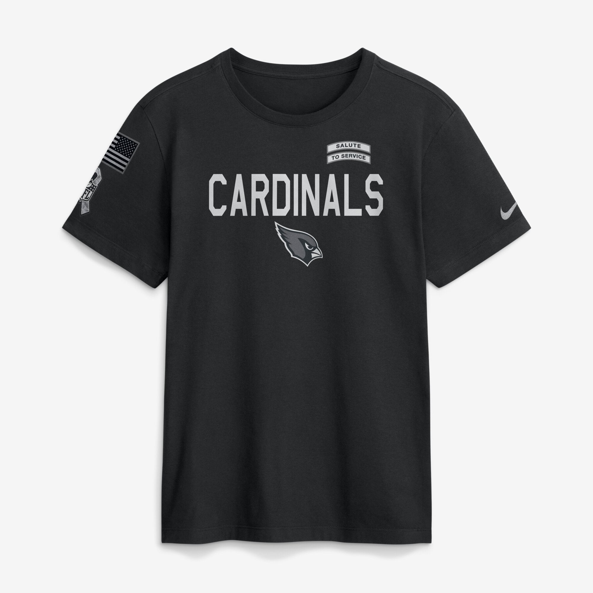 T-shirt Nike noir pour homme Arizona Cardinals 2026 Salute to Service Sideline Dri-FIT