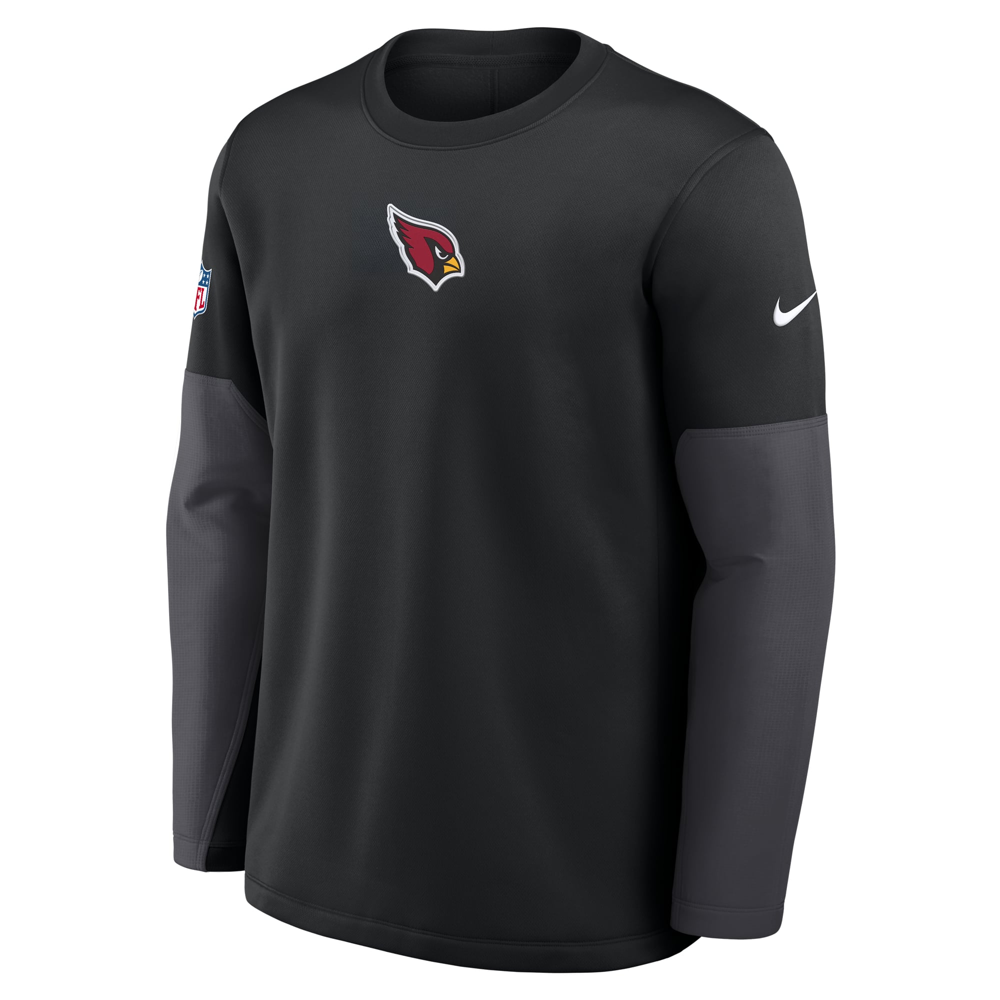 Men's Nike Black Arizona Cardinals Sideline Coaches Midweight Therma-FIT Crew Pullover