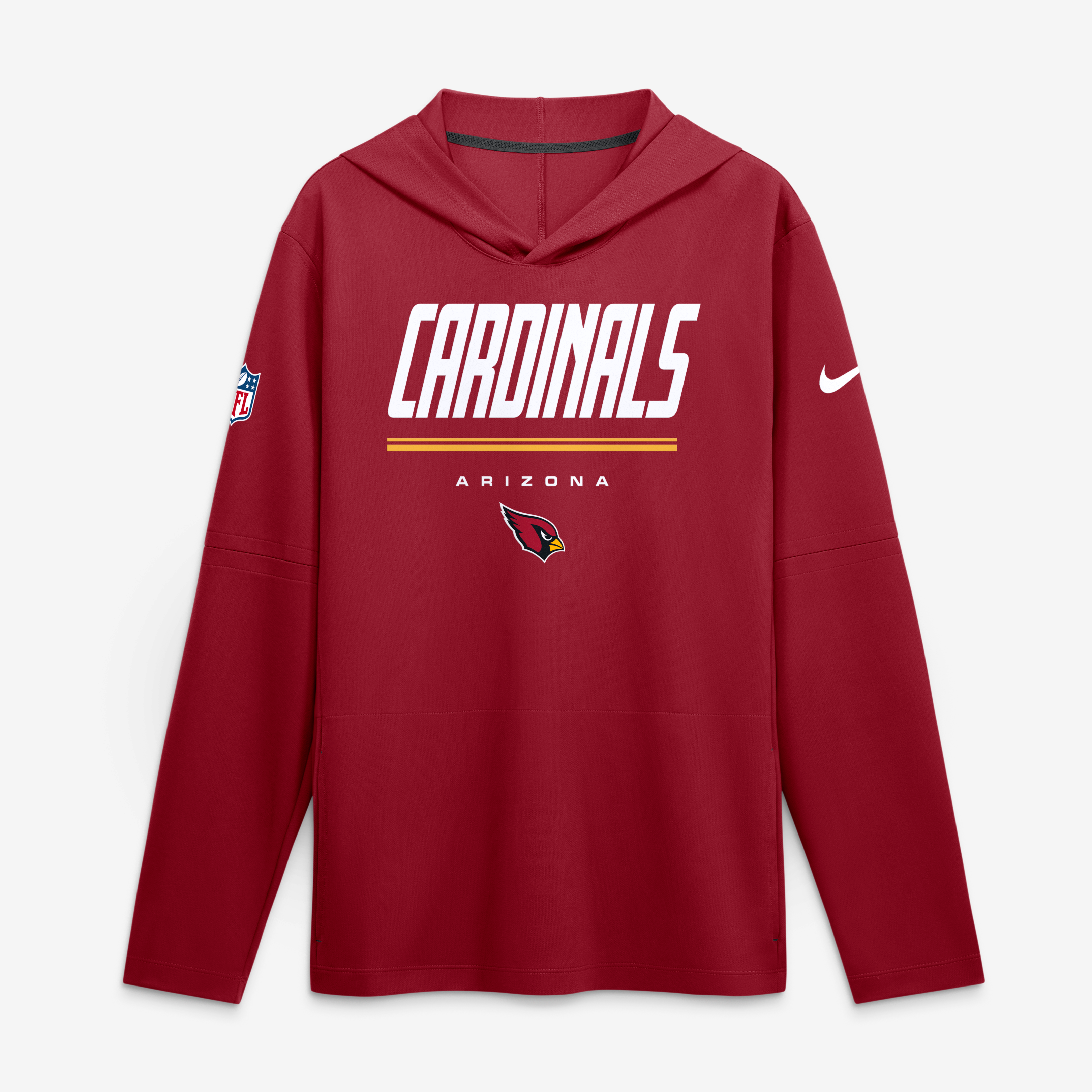 Men's Nike Cardinal Arizona Cardinals Sideline Game On Lightweight Long Sleeve Hooded Dri-FIT Top
