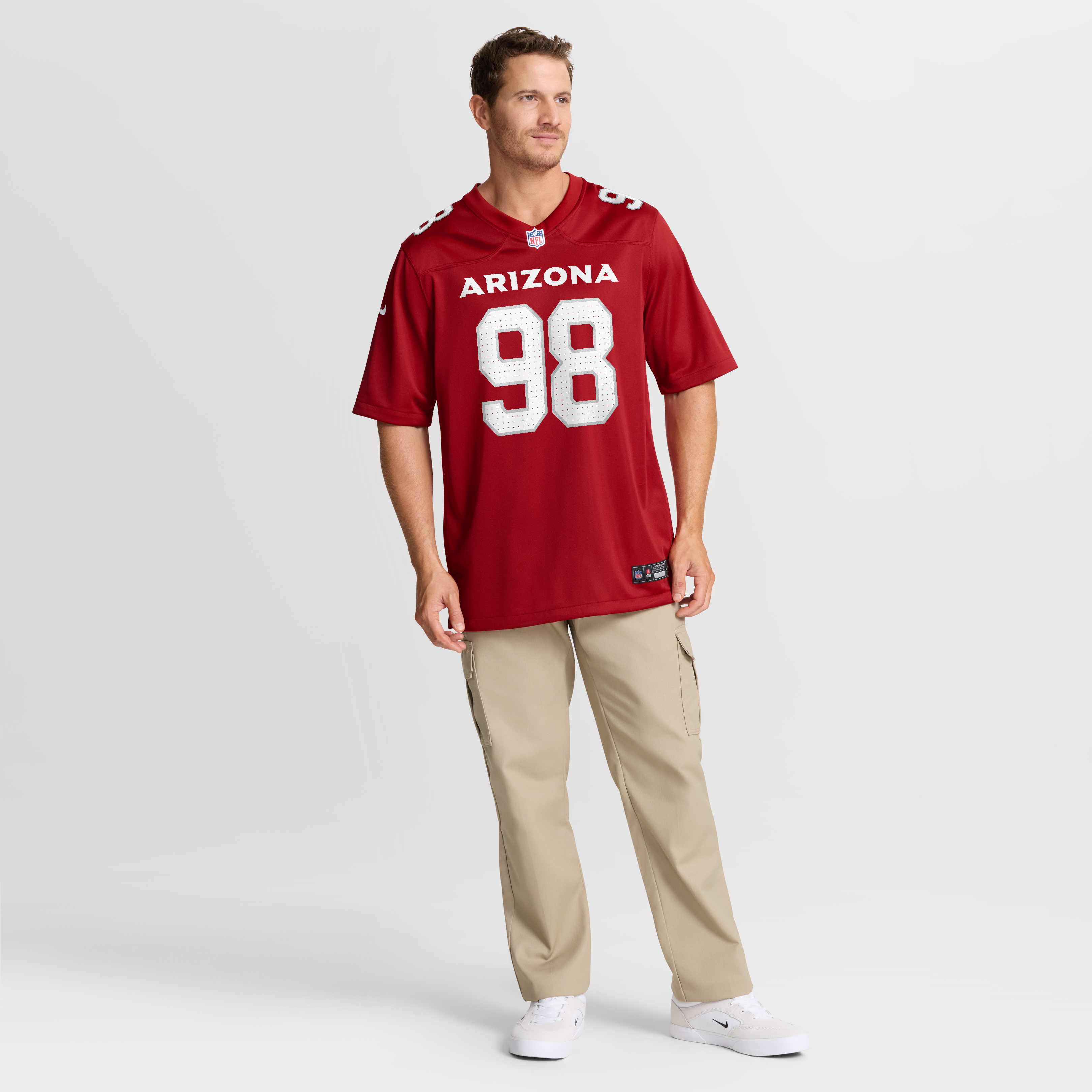 Maillot de match Nike Jared Harrison-Hunte Cardinal Arizona Cardinals pour homme