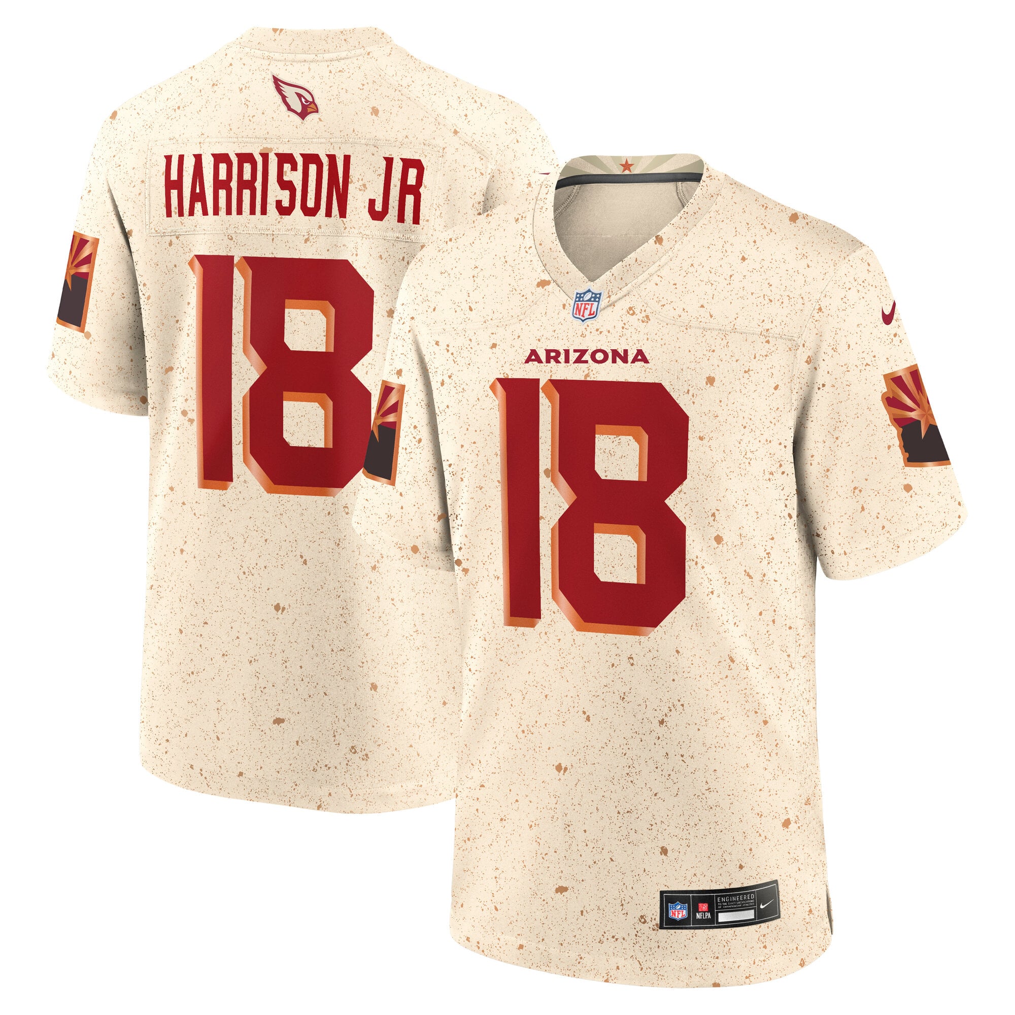 Men's Nike Marvin Harrison Jr. Natural Arizona Cardinals Rivalries Collection Game Jersey