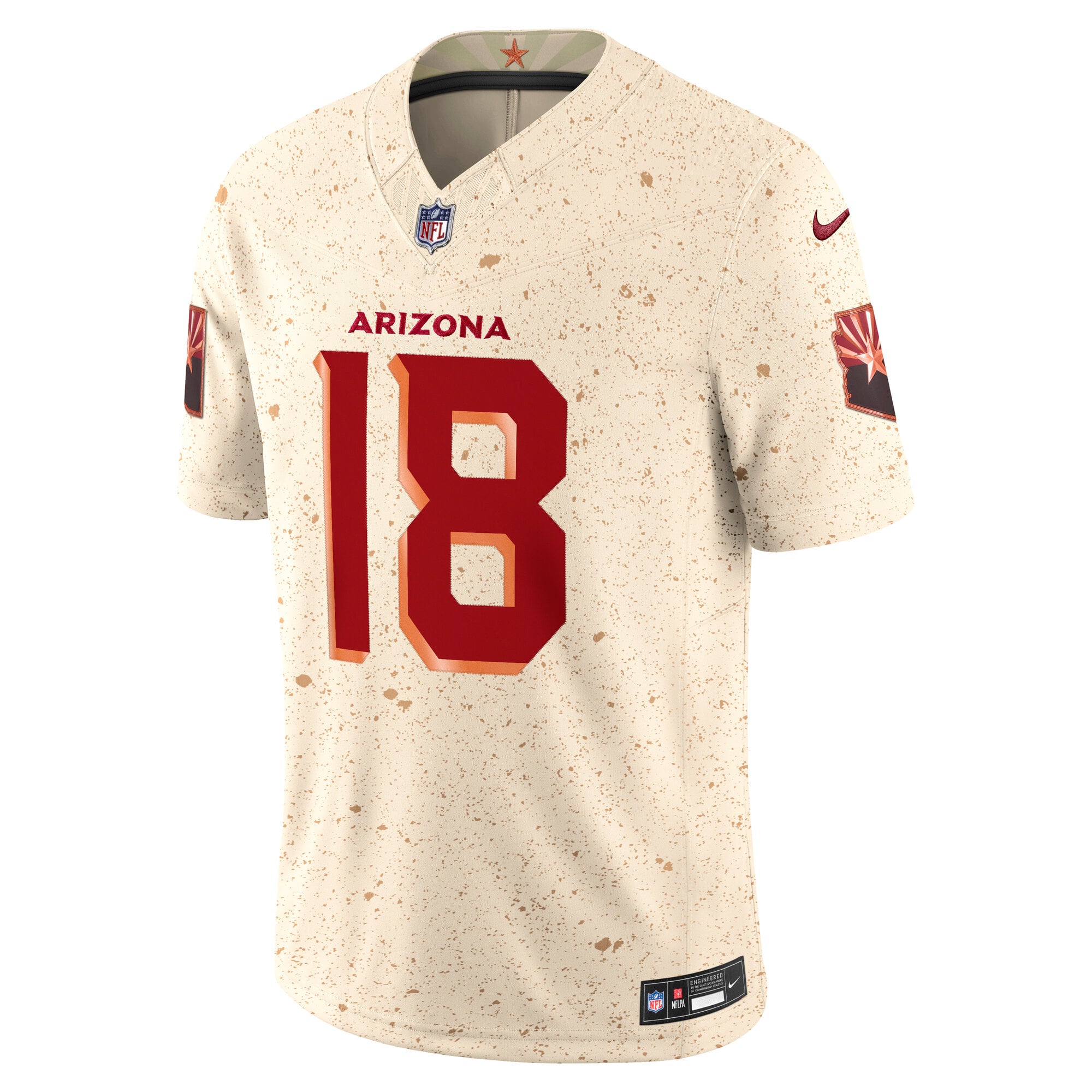 Men's Nike Marvin Harrison Jr. Natural Arizona Cardinals Rivalries Collection Stitched Limited Jersey