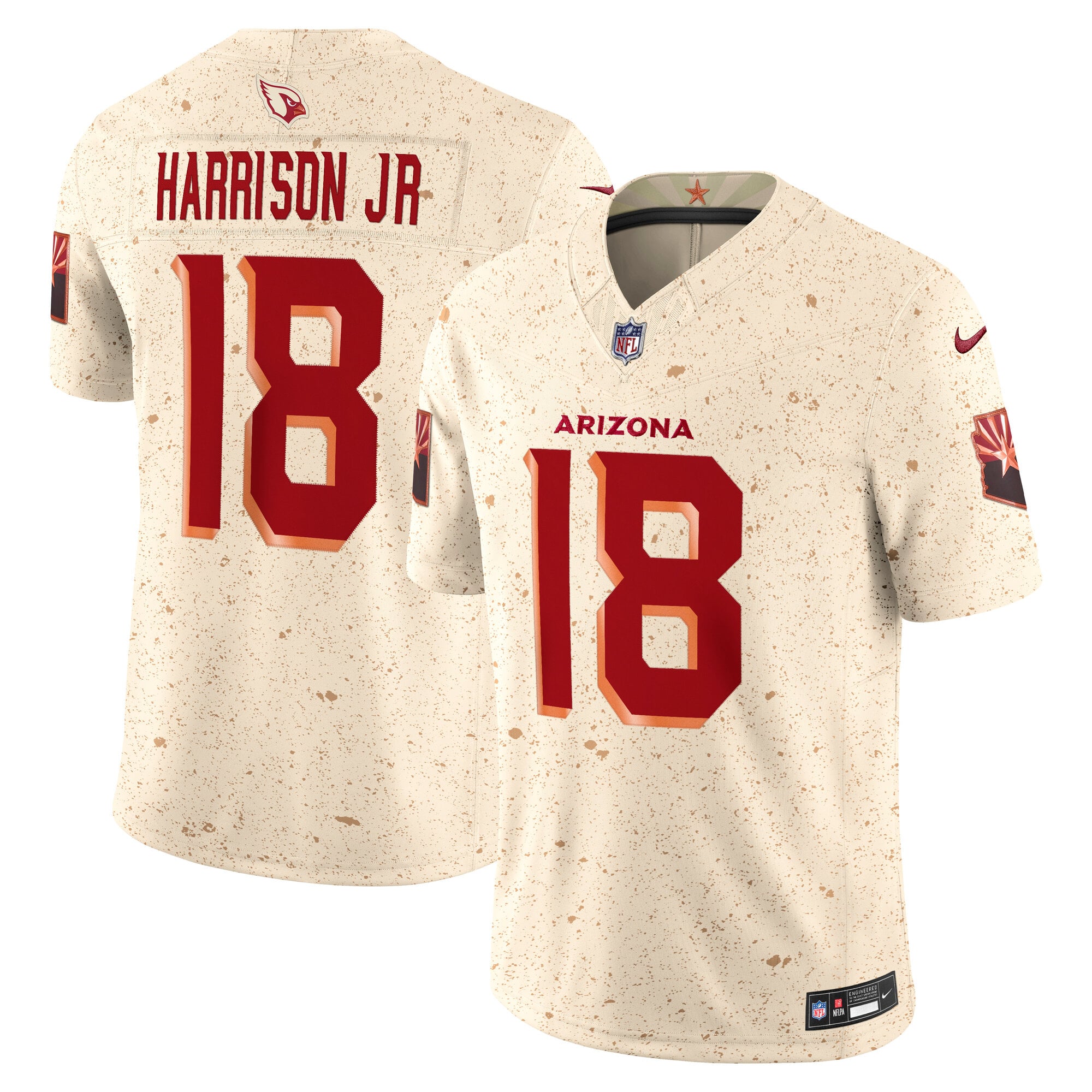 Men's Nike Marvin Harrison Jr. Natural Arizona Cardinals Rivalries Collection Stitched Limited Jersey