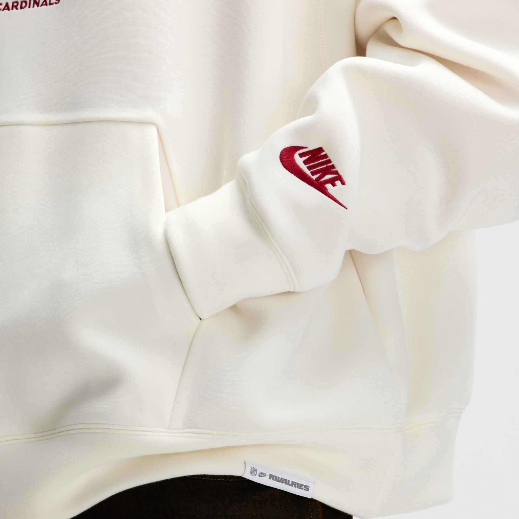 Men's Nike Natural Arizona Cardinals Rivalries Collection Oversized Tech Fleece Hoodie