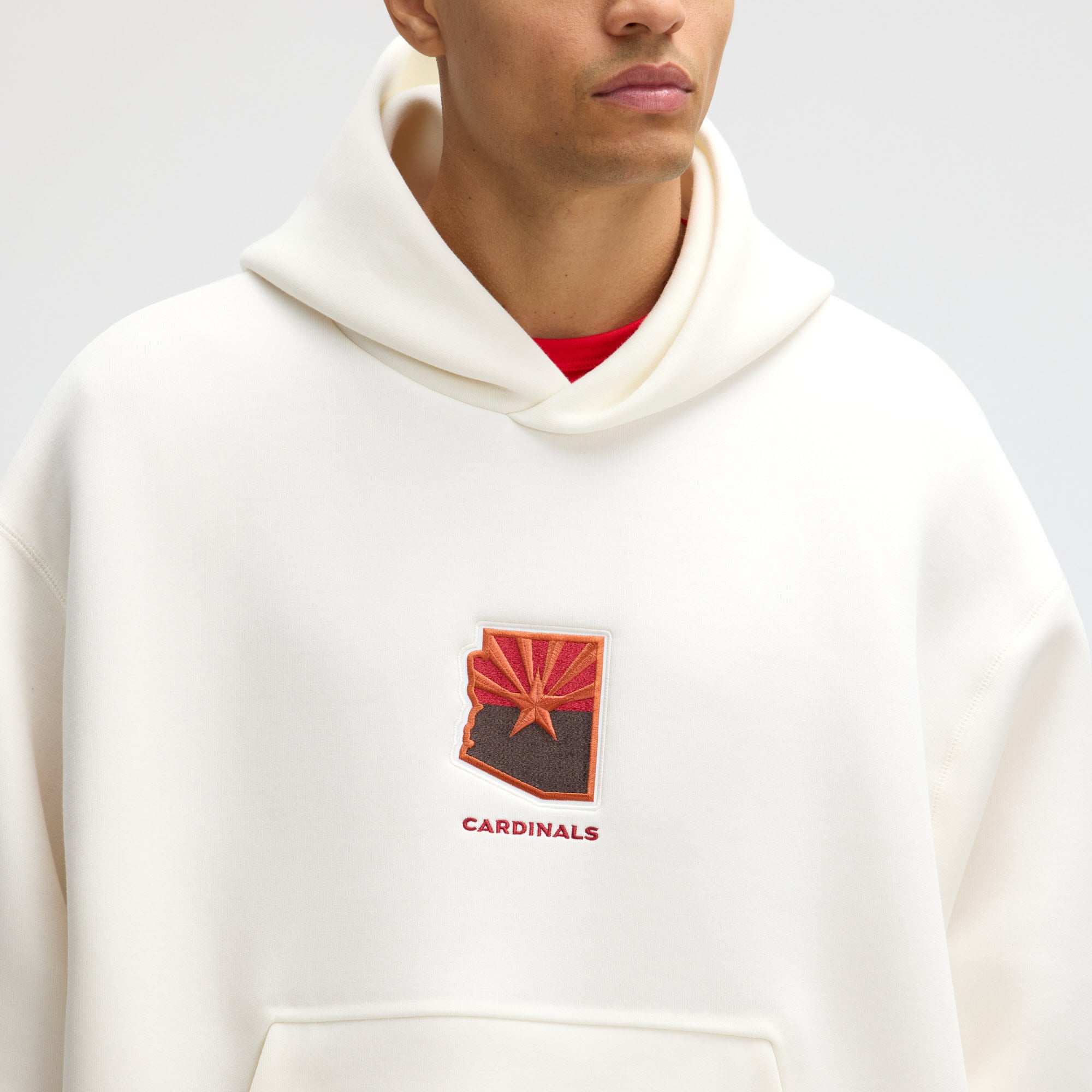 Men's Nike Natural Arizona Cardinals Rivalries Collection Oversized Tech Fleece Hoodie