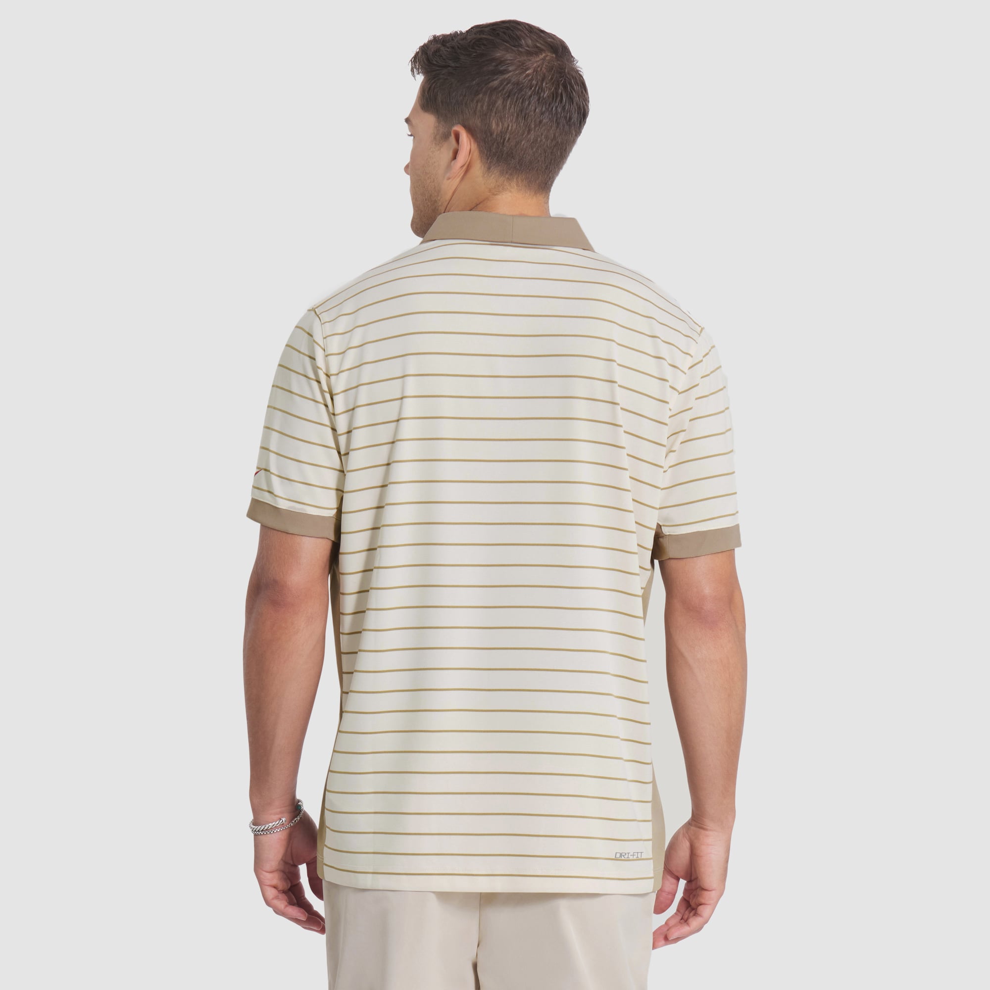Men's Nike Natural Arizona Cardinals Rivalries Collection Sideline Victory Striped Dri-FIT Polo