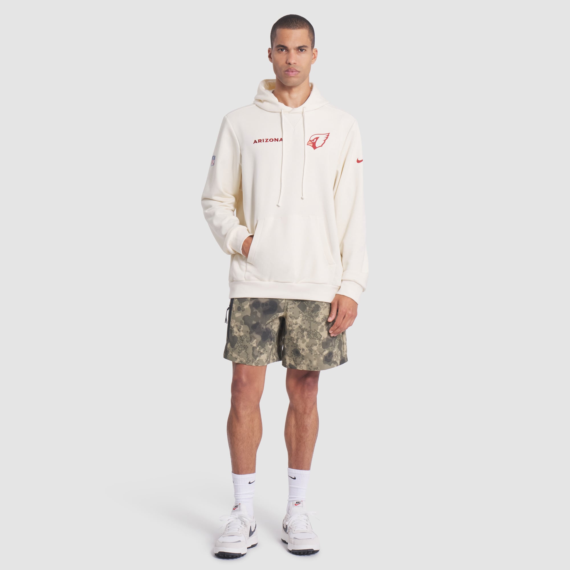 Men's Nike  Natural Arizona Cardinals Rivalries Collection Standard Issue Sideline Dri-FIT Hoodie