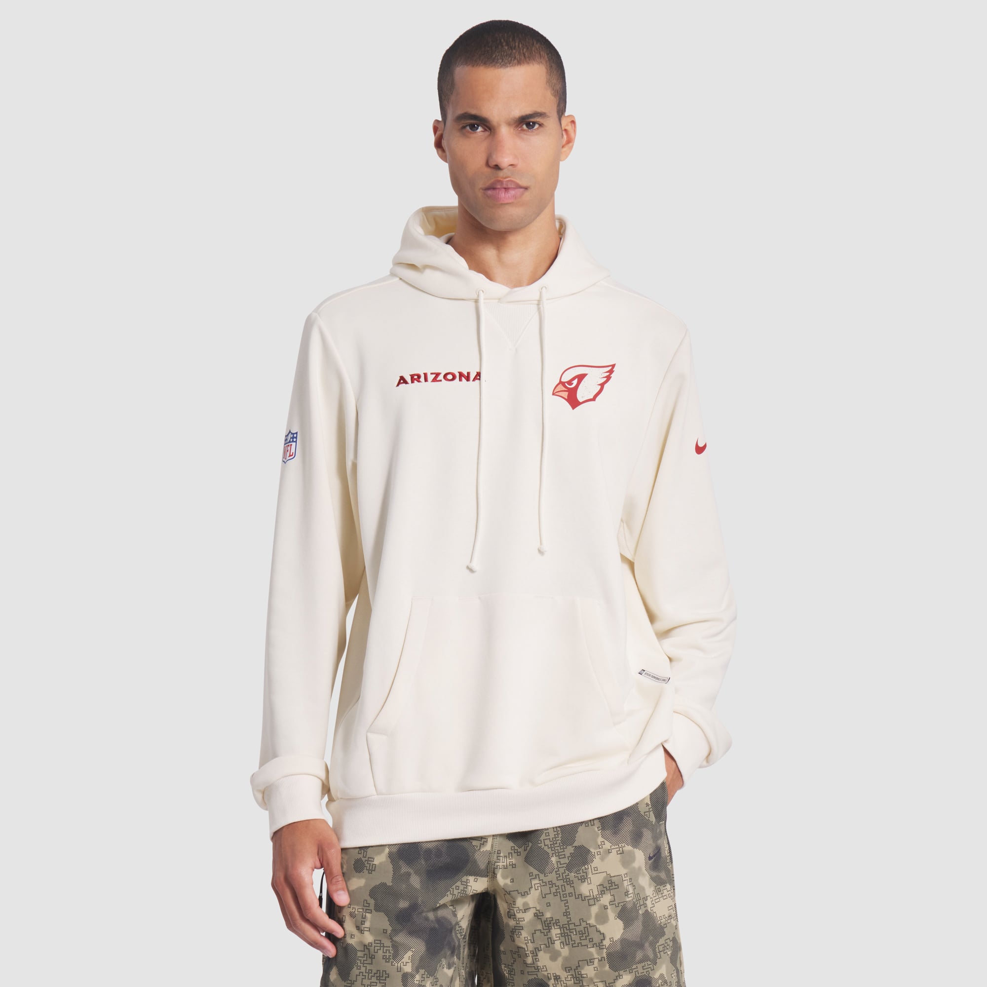 Men's Nike  Natural Arizona Cardinals Rivalries Collection Standard Issue Sideline Dri-FIT Hoodie