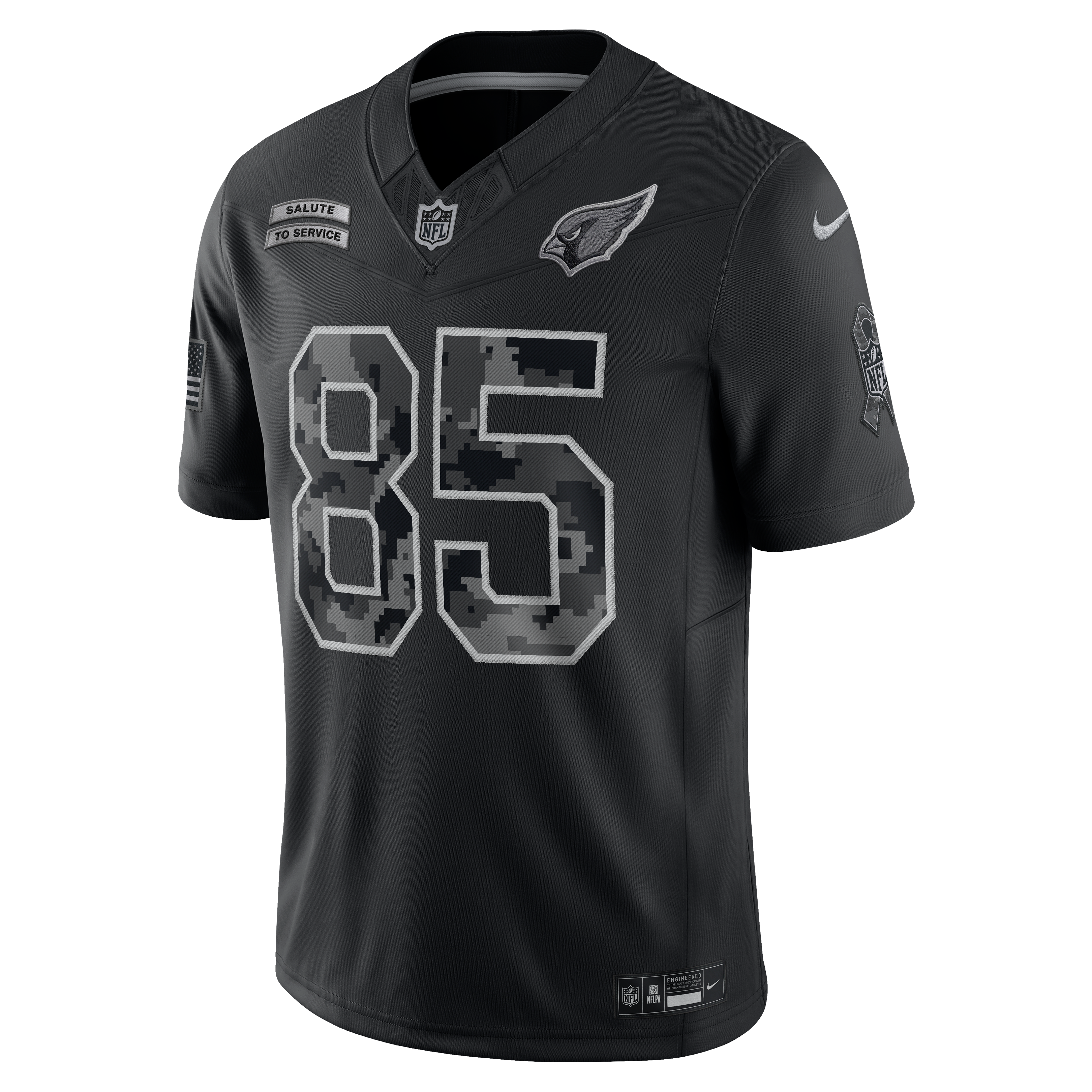Men's Nike Trey McBride Black Arizona Cardinals 2026 Salute to Service Stitched Limited Jersey