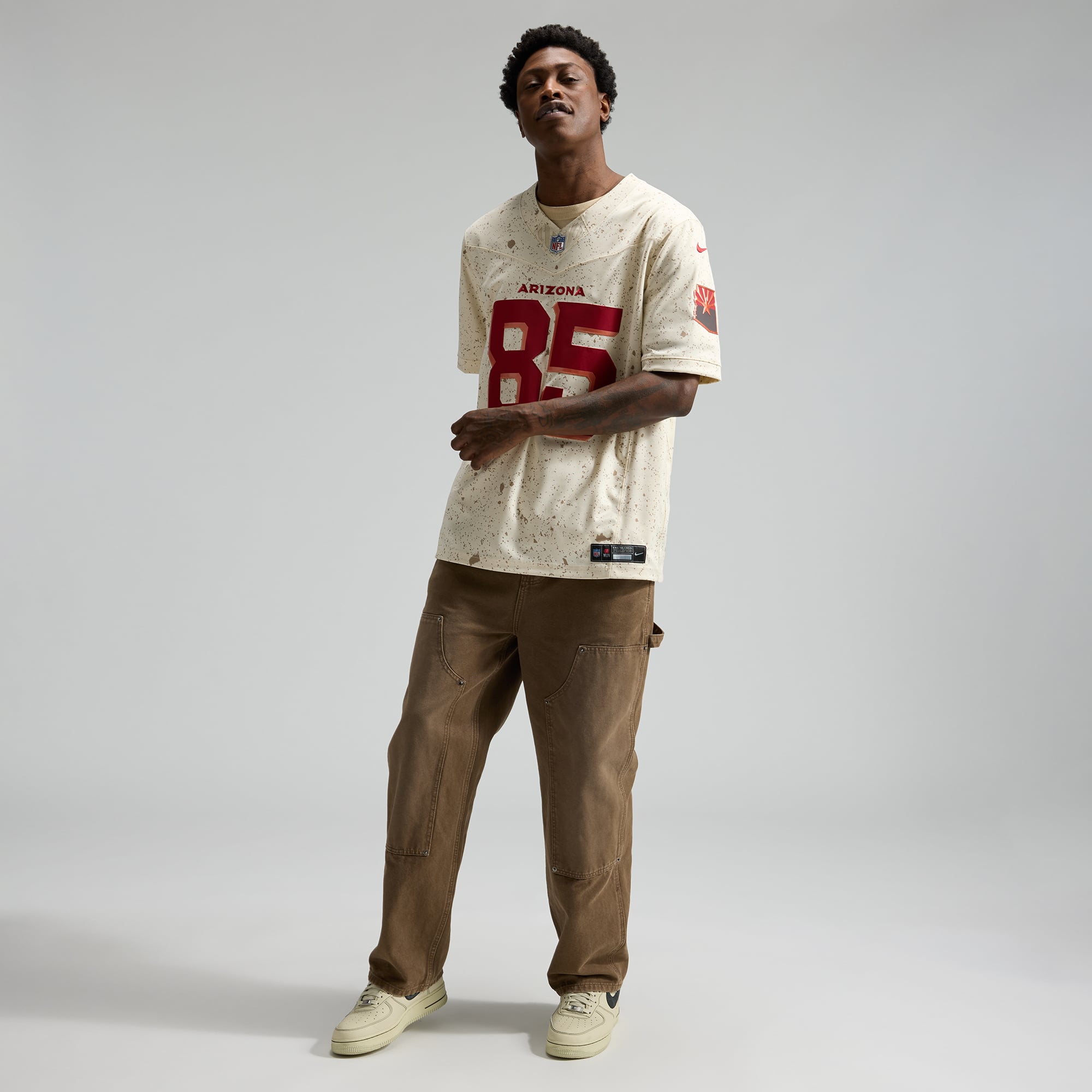 Men's Nike Trey McBride Natural Arizona Cardinals Rivalries Collection Stitched Limited Jersey