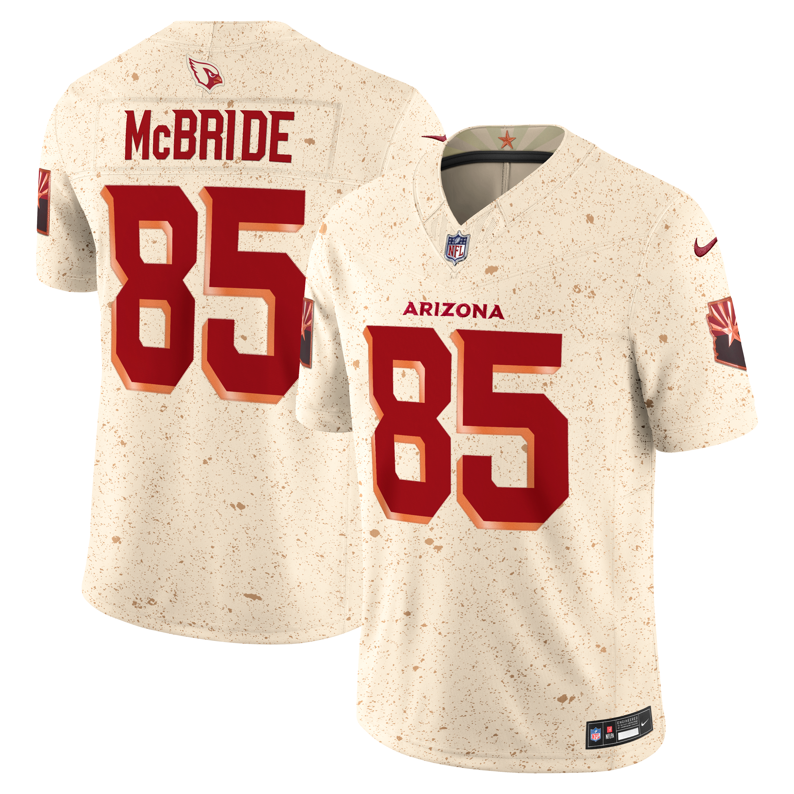 Men's Nike Trey McBride Natural Arizona Cardinals Rivalries Collection Stitched Limited Jersey