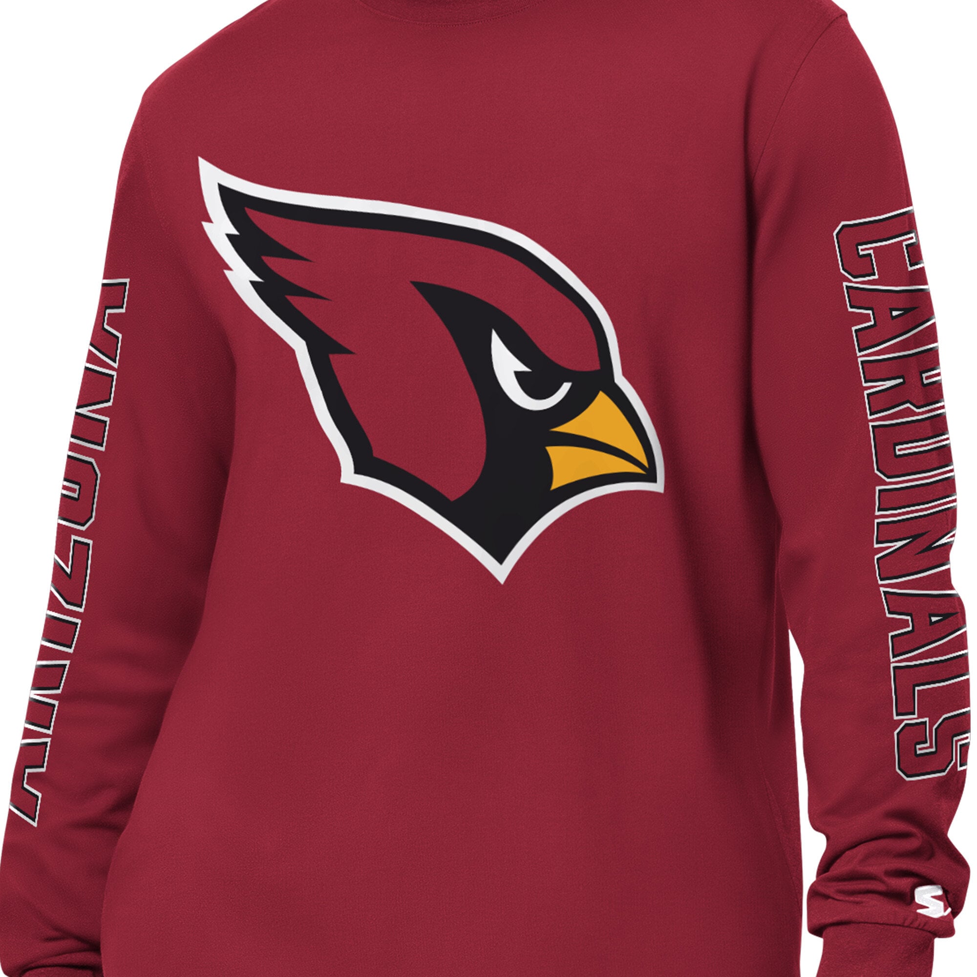 Men's Starter Cardinal Arizona Cardinals Clutch Hit II Long-Sleeve T-Shirt
