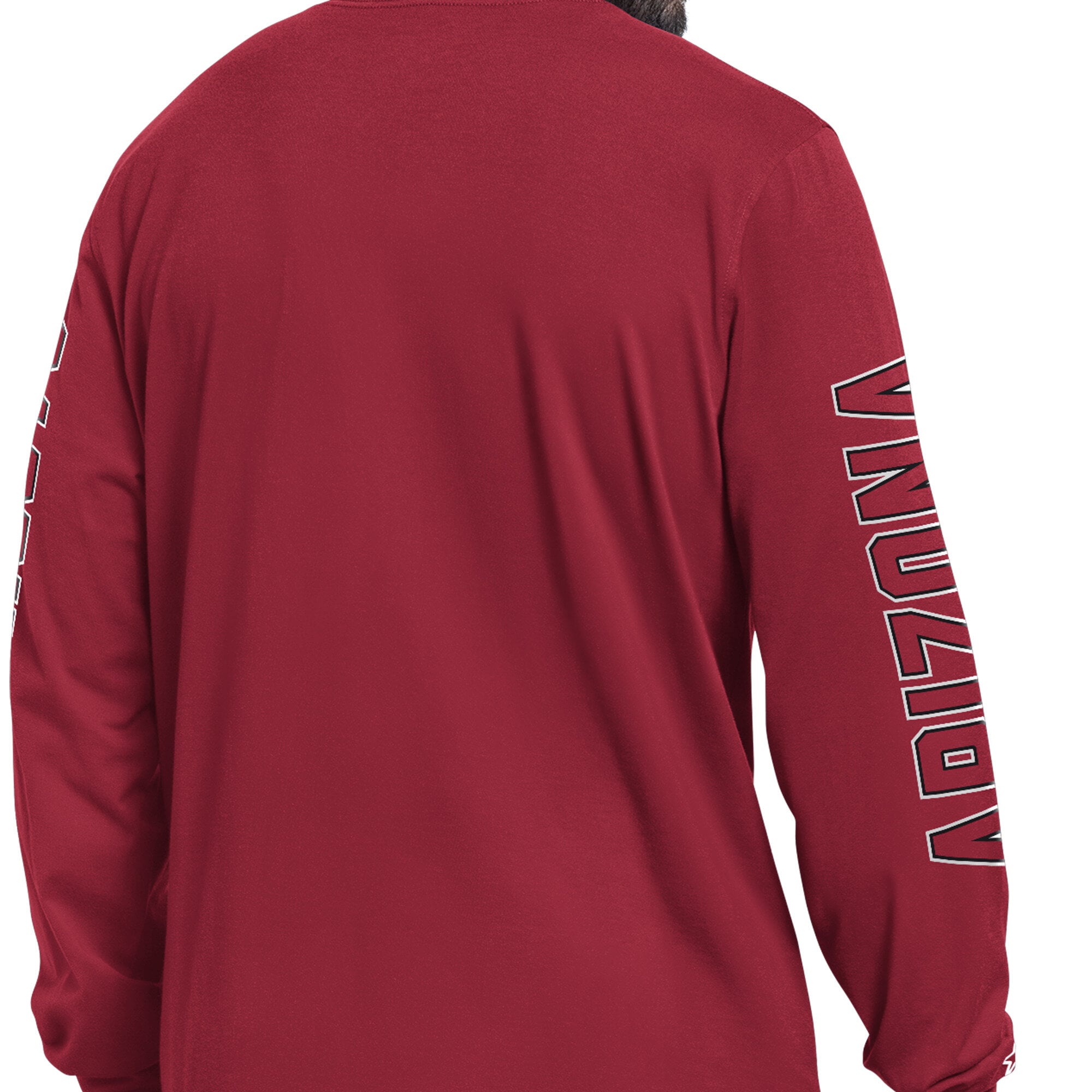 Men's Starter Cardinal Arizona Cardinals Clutch Hit II Long-Sleeve T-Shirt
