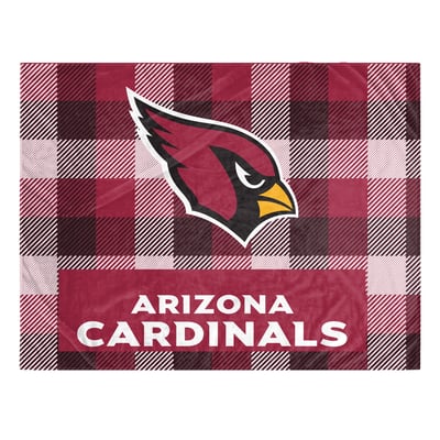 Arizona Cardinals Pegasus Fan-mily Bold Plaid Oversized 60" x 90" Ultra Cozy Blanket