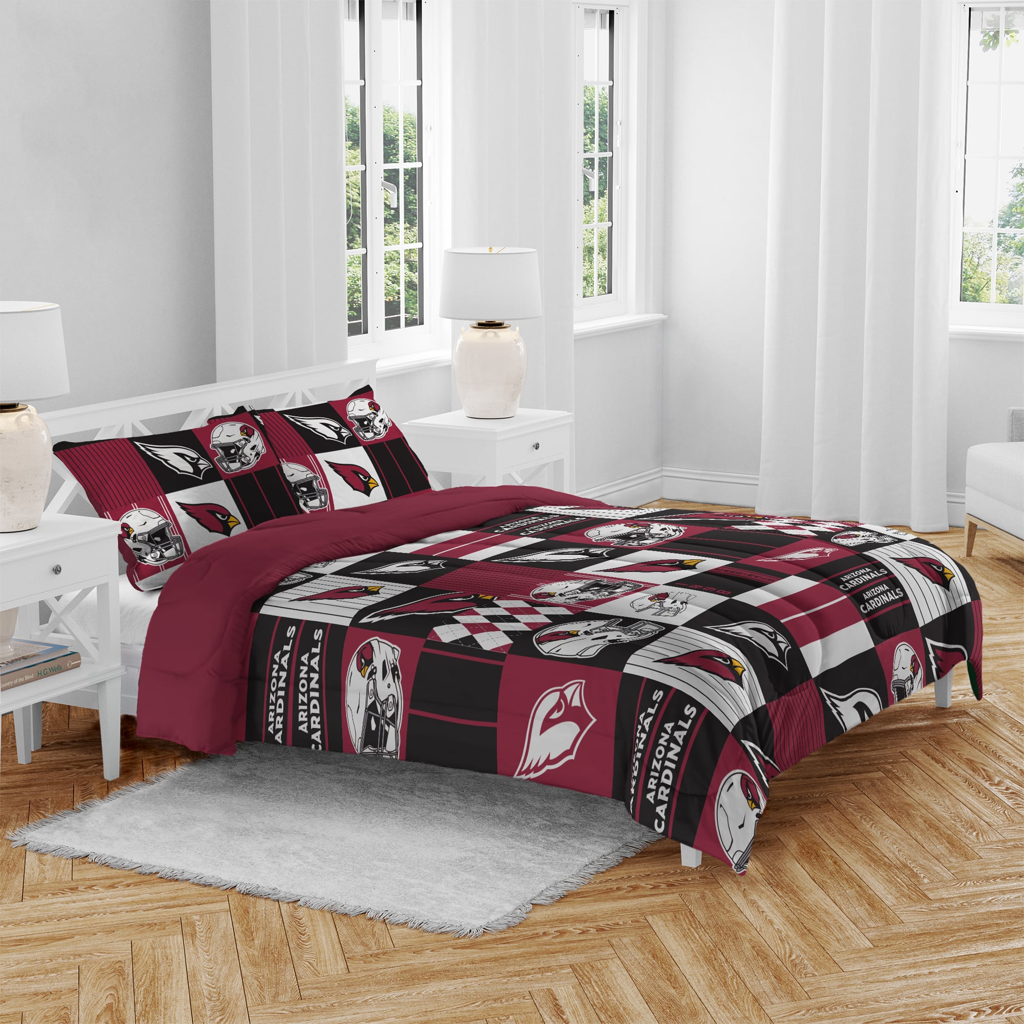 Ensemble de literie trois pièces à carreaux patchwork Pegasus Arizona Cardinals (grand lit/queen)