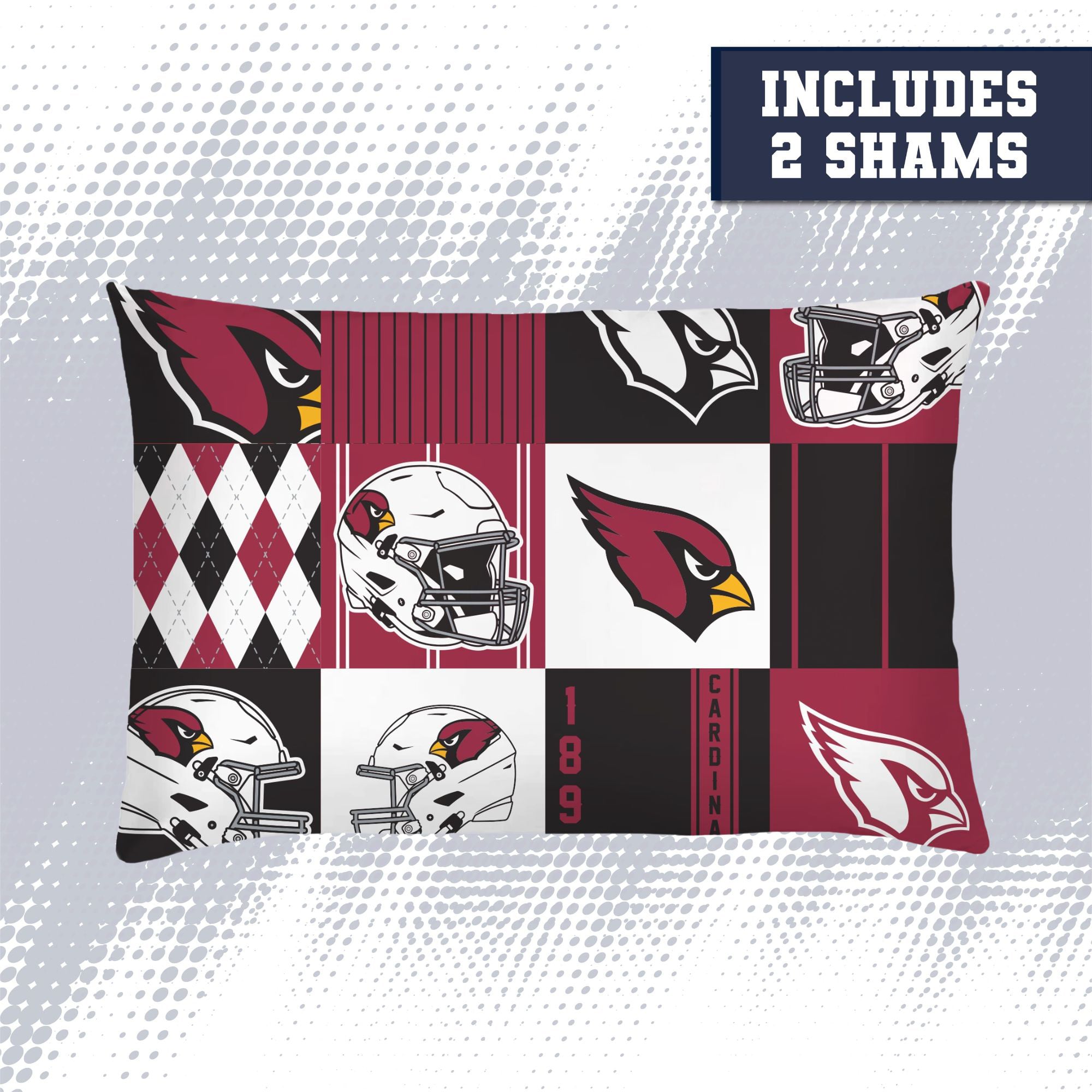 Ensemble de literie trois pièces à carreaux patchwork Pegasus Arizona Cardinals (grand lit/queen)