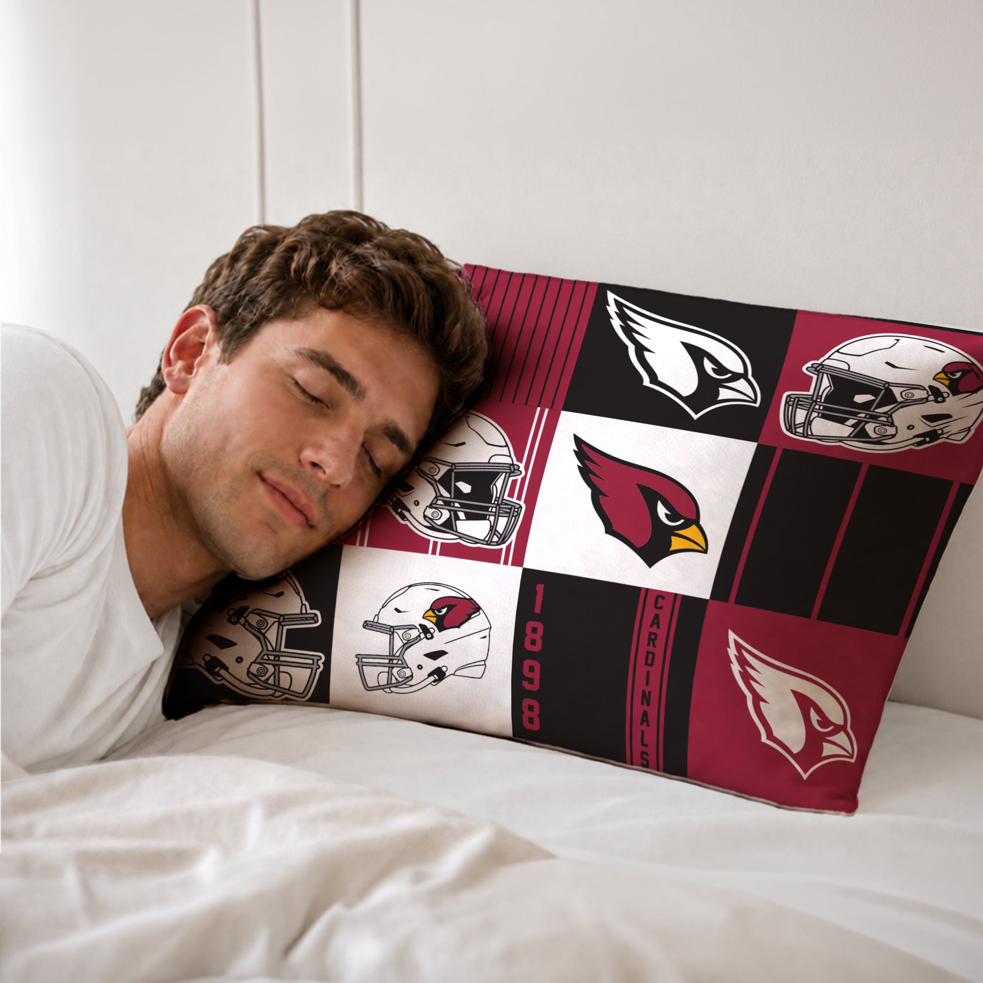 Ensemble de literie trois pièces à carreaux patchwork Pegasus Arizona Cardinals (grand lit/queen)