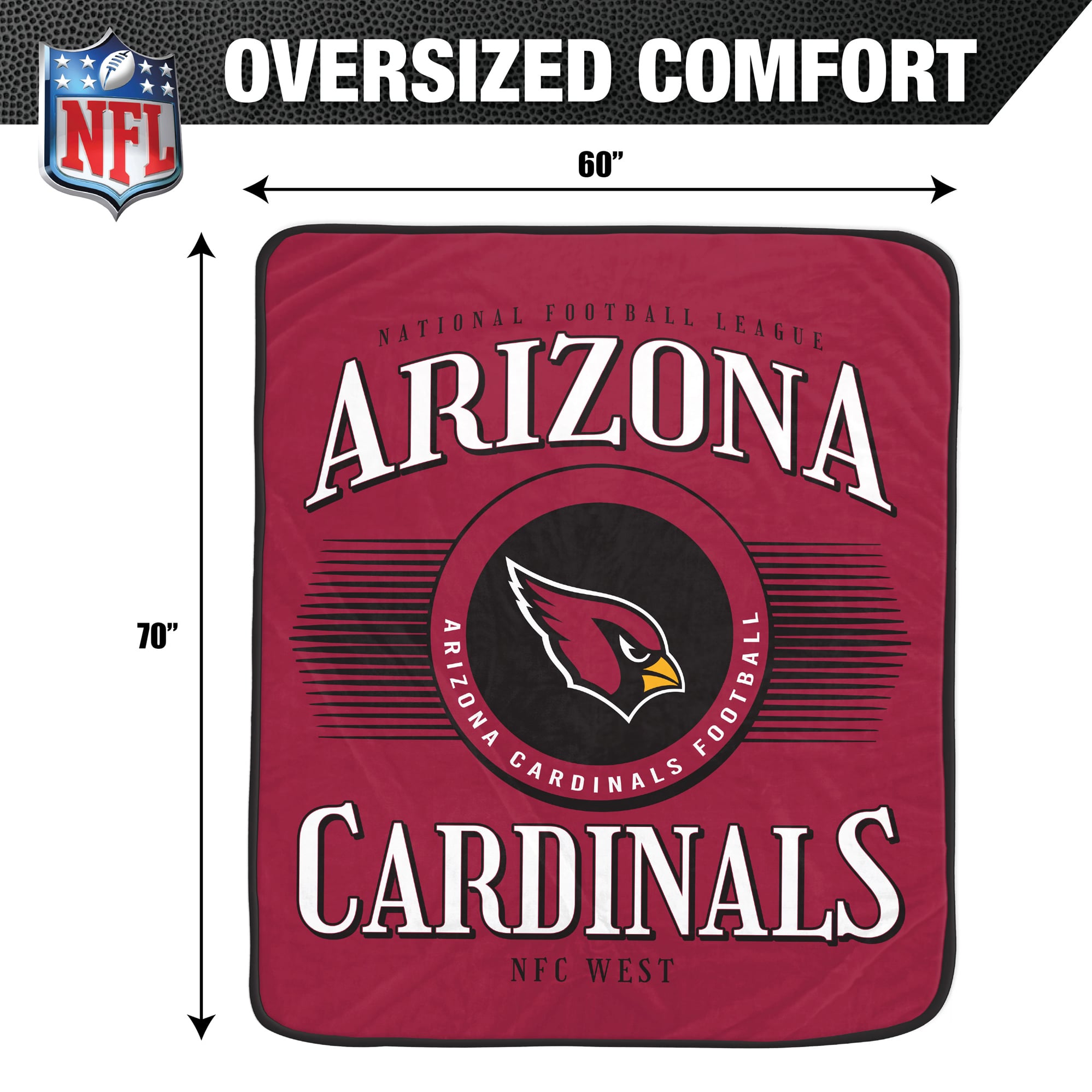 Couverture ultra douce Pegasus Arizona Cardinals Spotlight Arch 60" x 70"