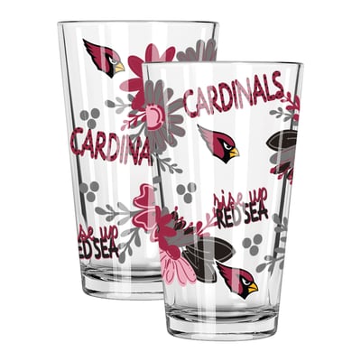 Arizona Cardinals The Memory Company Two-Piece 16oz. Flowers Pint Glass Set
