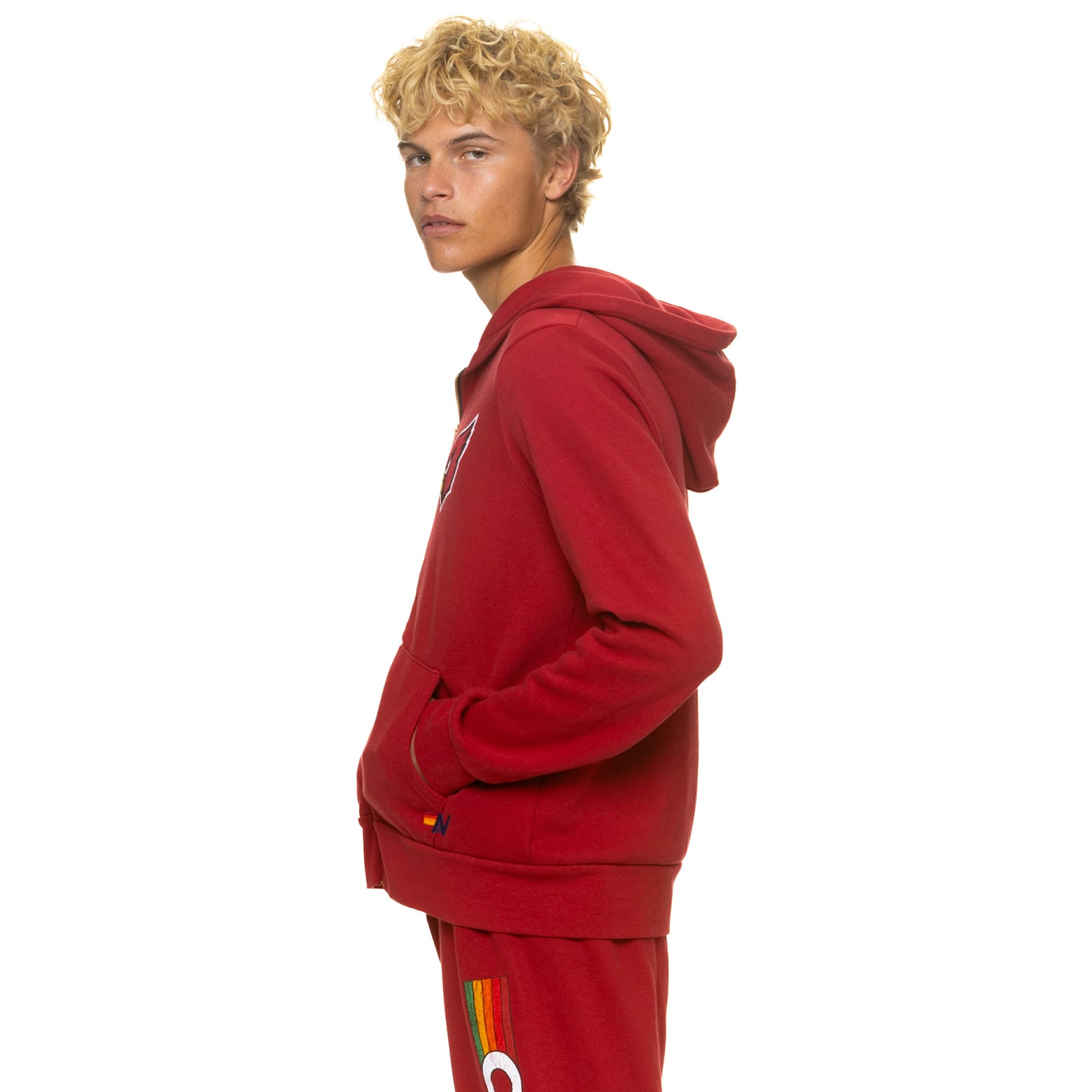 Sweat à capuche unisexe Aviator Nation Cardinal Arizona Cardinals en mélange de trois matières, fermeture éclair intégrale