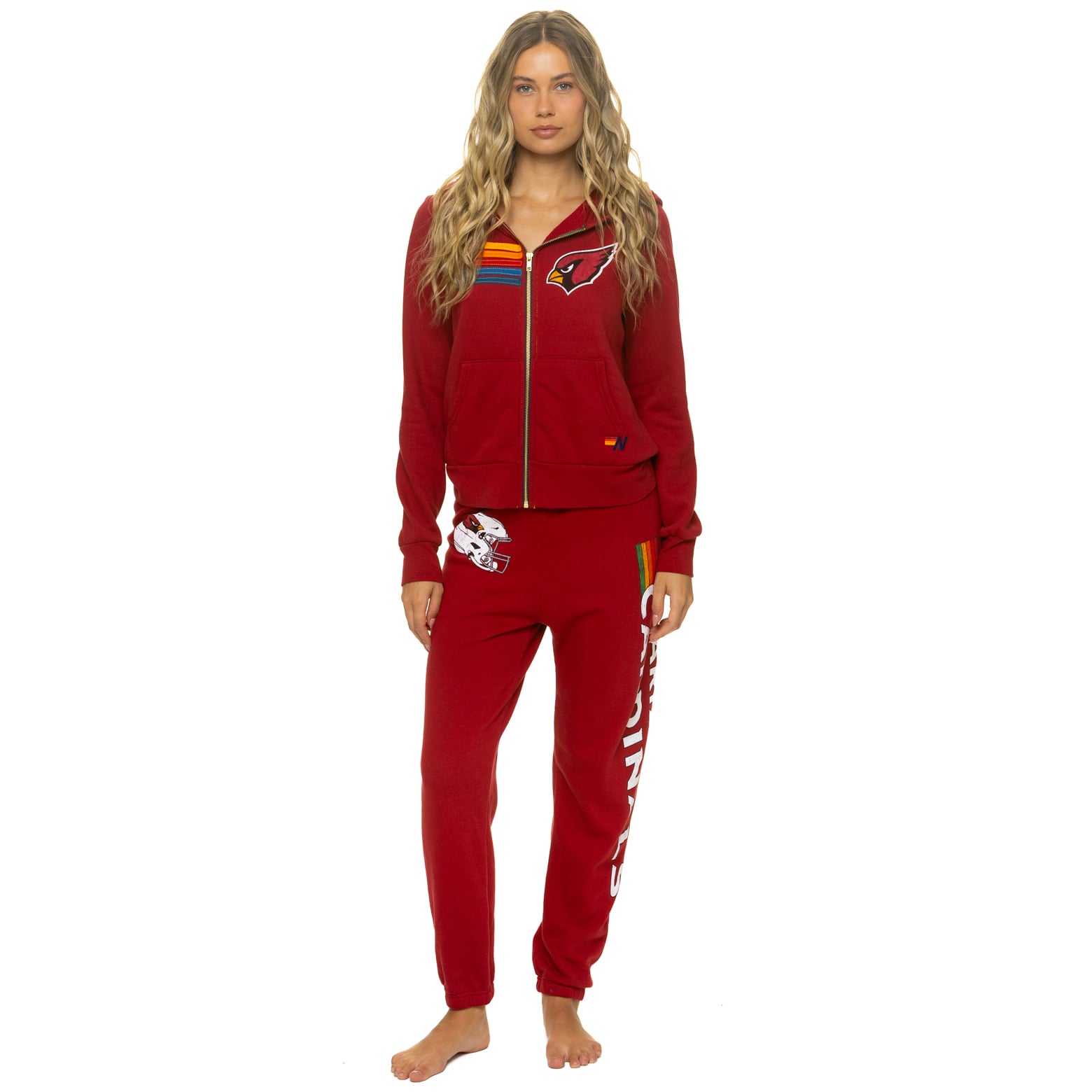 Sweat à capuche unisexe Aviator Nation Cardinal Arizona Cardinals en mélange de trois matières, fermeture éclair intégrale