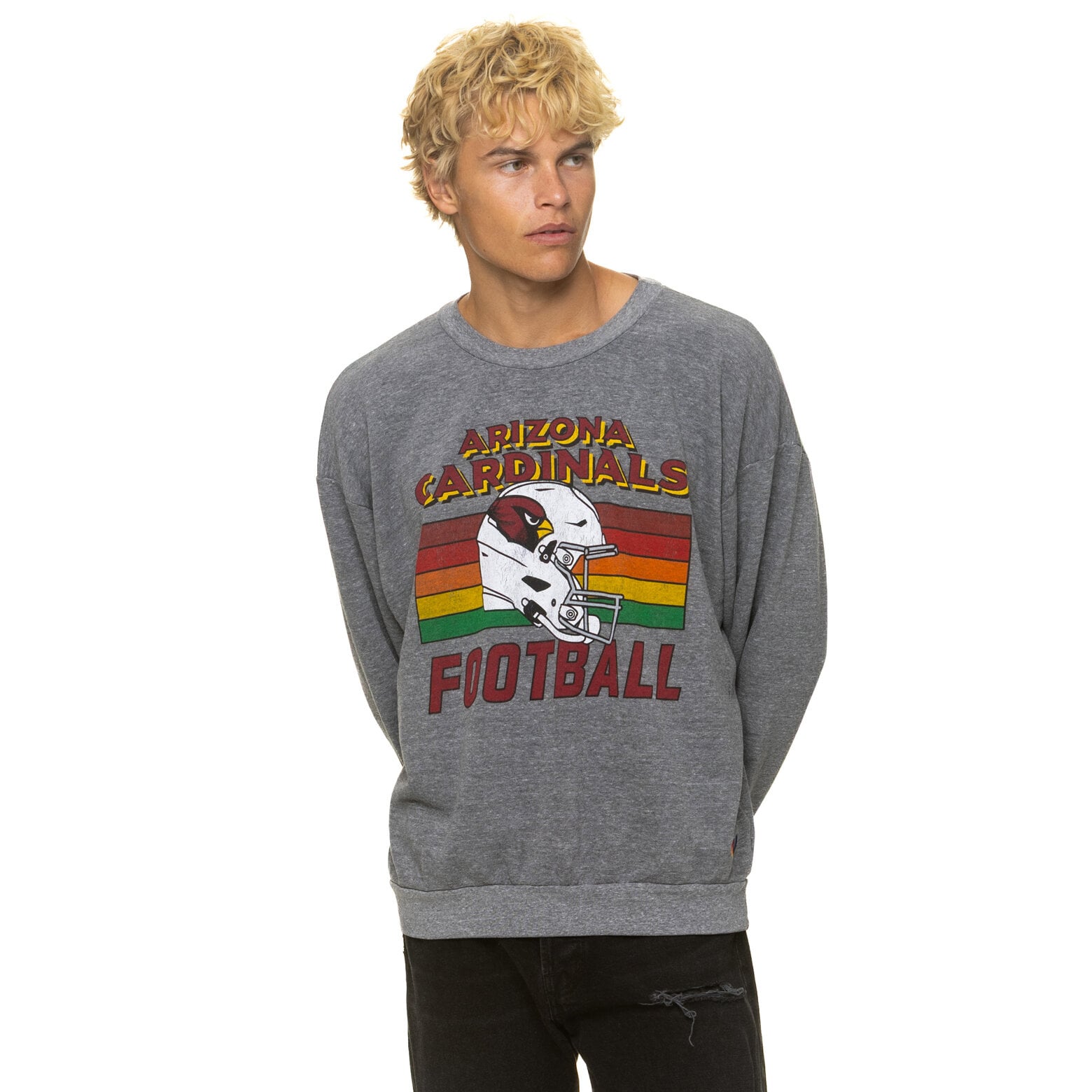 Sweat-shirt unisexe Aviator Nation gris chiné Arizona Cardinals, coupe décontractée, en mélange de trois matières