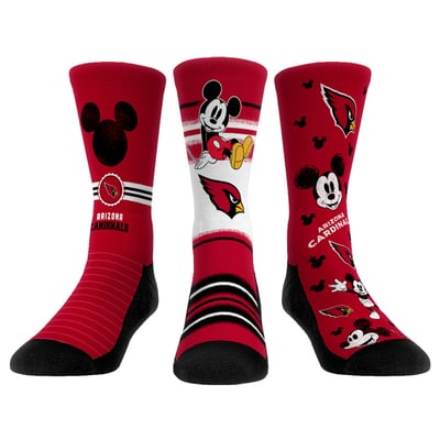  Arizona Cardinals Rock Em Unisex Disney Three-Pack Crew Socks Set