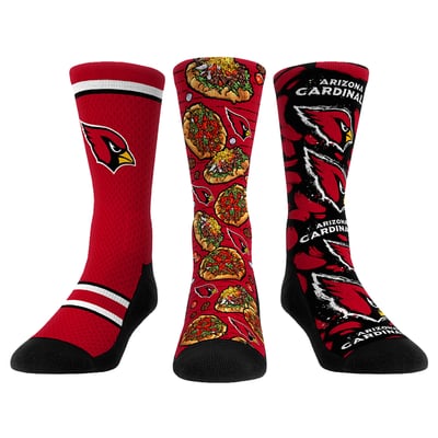  Arizona Cardinals Rock Em Unisex Fan Favorite Three-Pack Crew Sock Set - Red