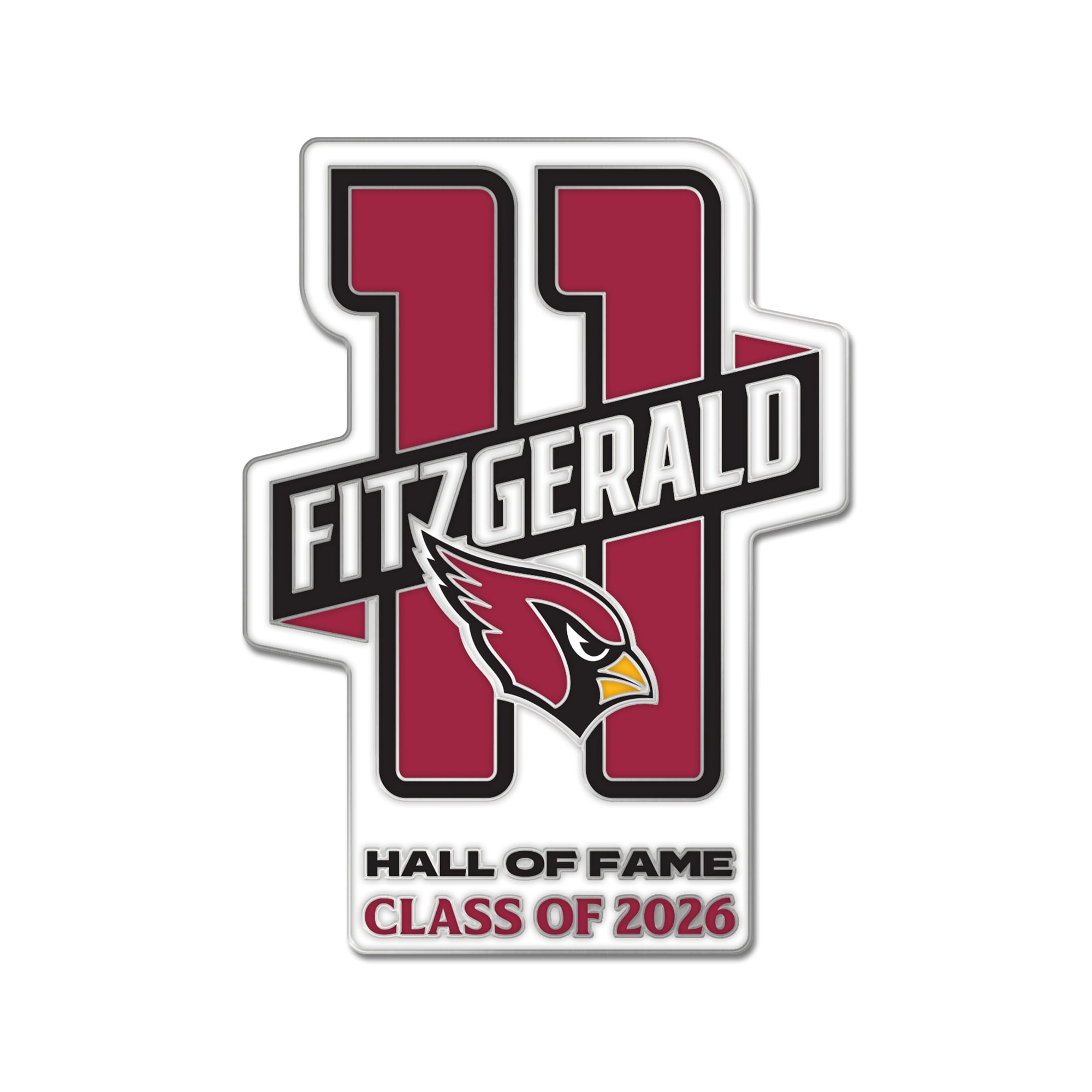 Pin de collection WinCraft Larry Fitzgerald, Cardinals de l'Arizona, intronisé au Temple de la renommée du football professionnel en 2026