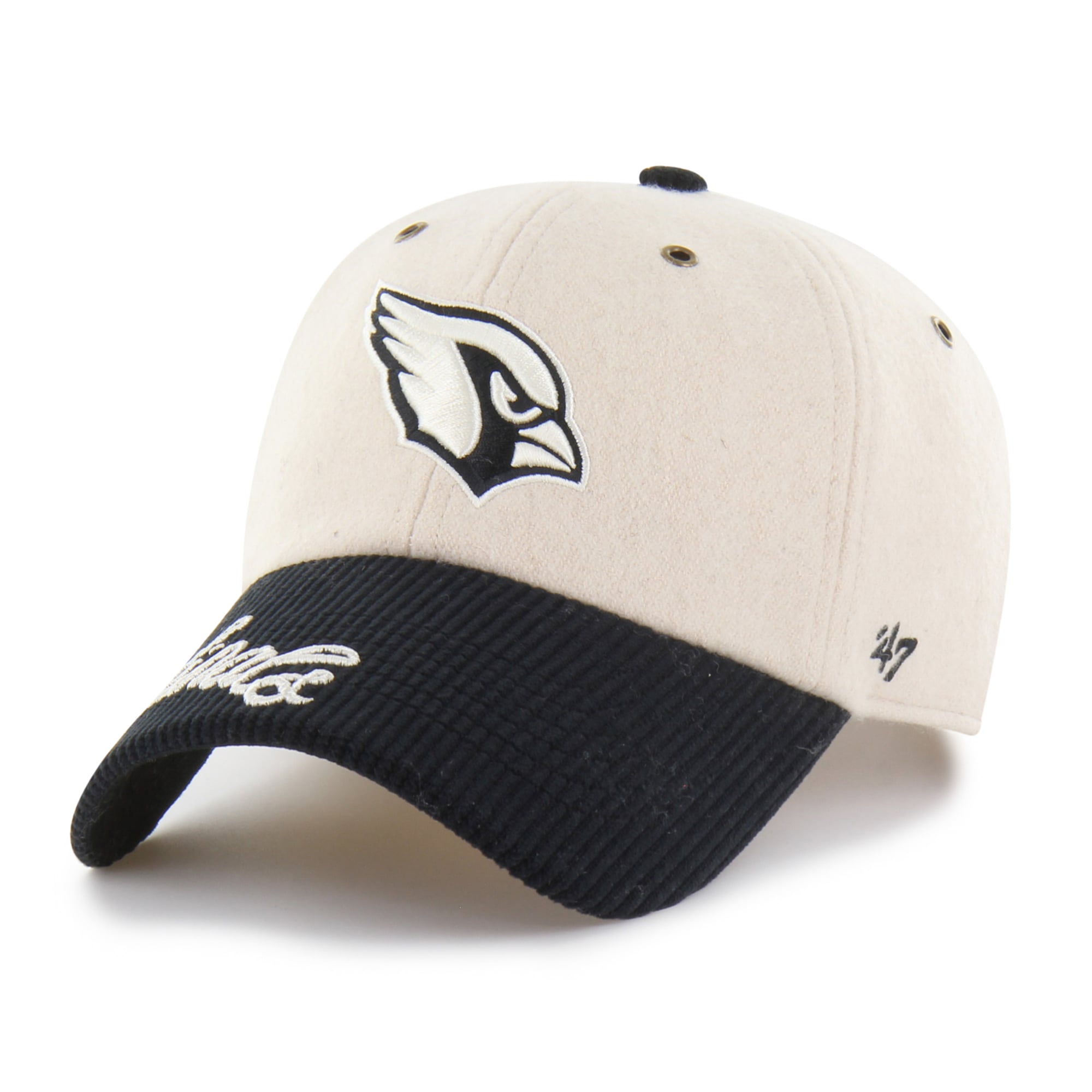 Women's '47 Natural/Black Arizona Cardinals Rope Script Clean Up Adjustable Hat