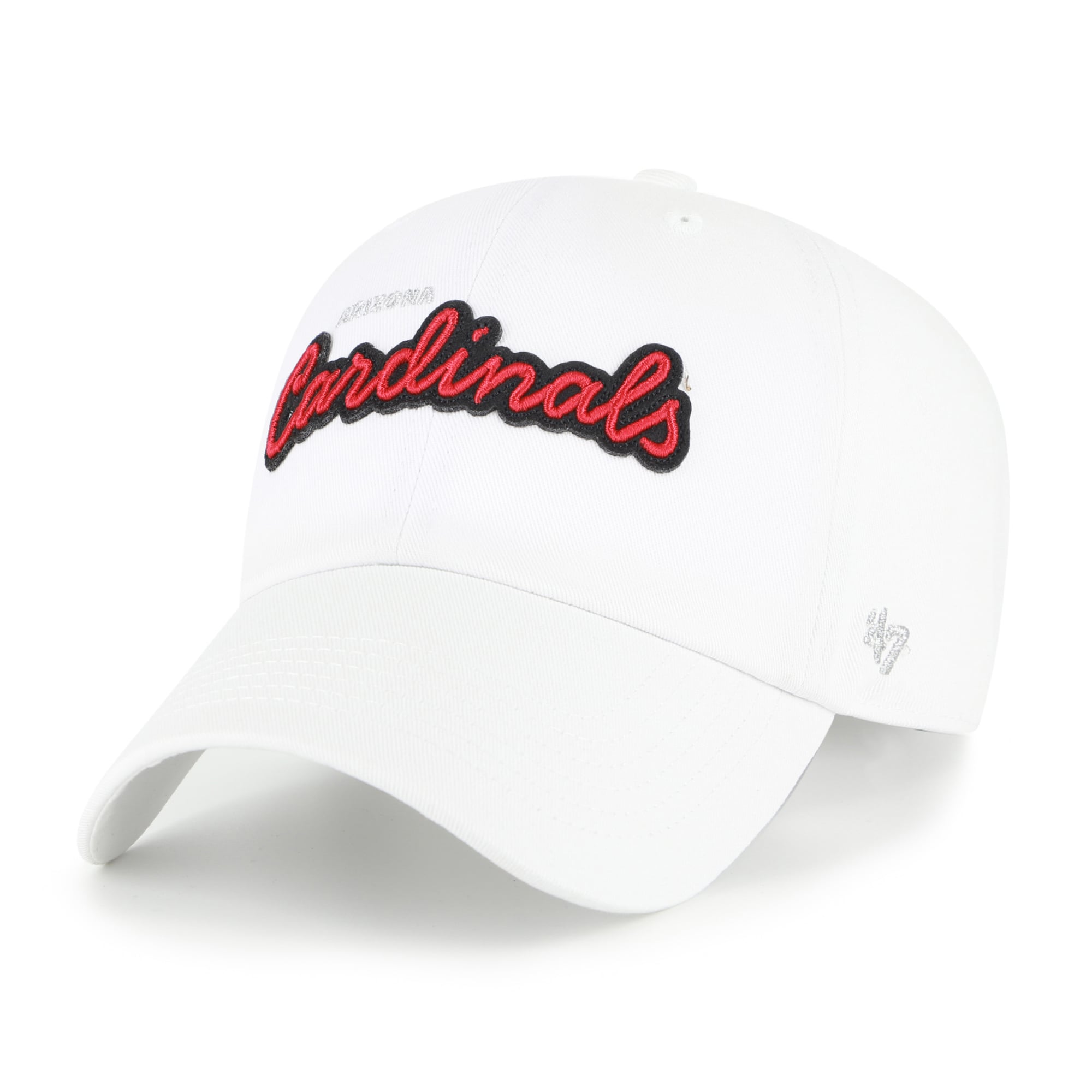 Women's '47 White Arizona Cardinals Trendy Script Clean Up Adjustable Hat