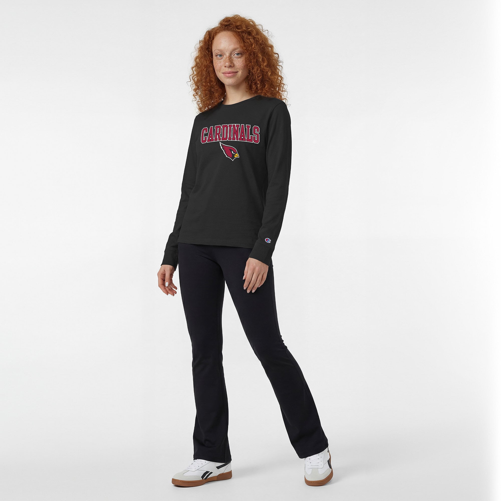 Women's Champion Black Arizona Cardinals Core Logo Long Sleeve T-Shirt