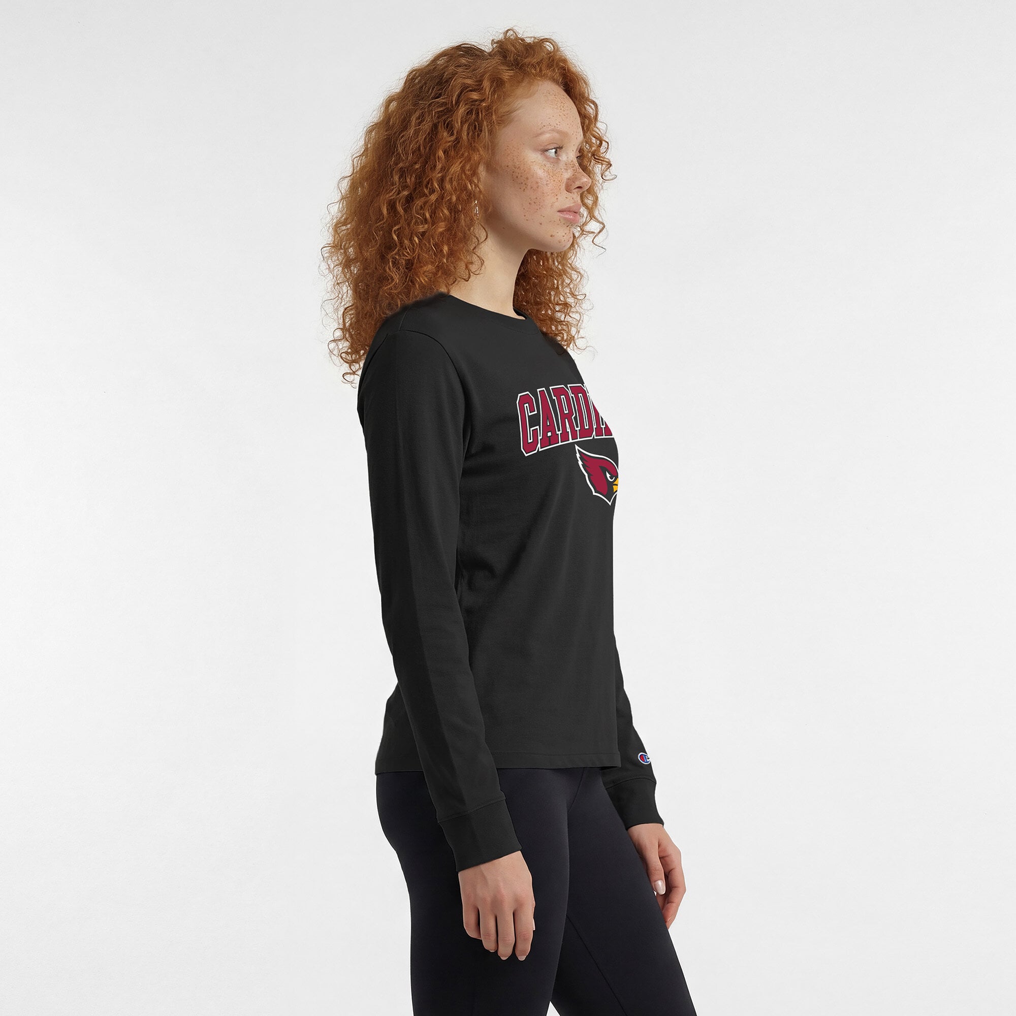 Women's Champion Black Arizona Cardinals Core Logo Long Sleeve T-Shirt