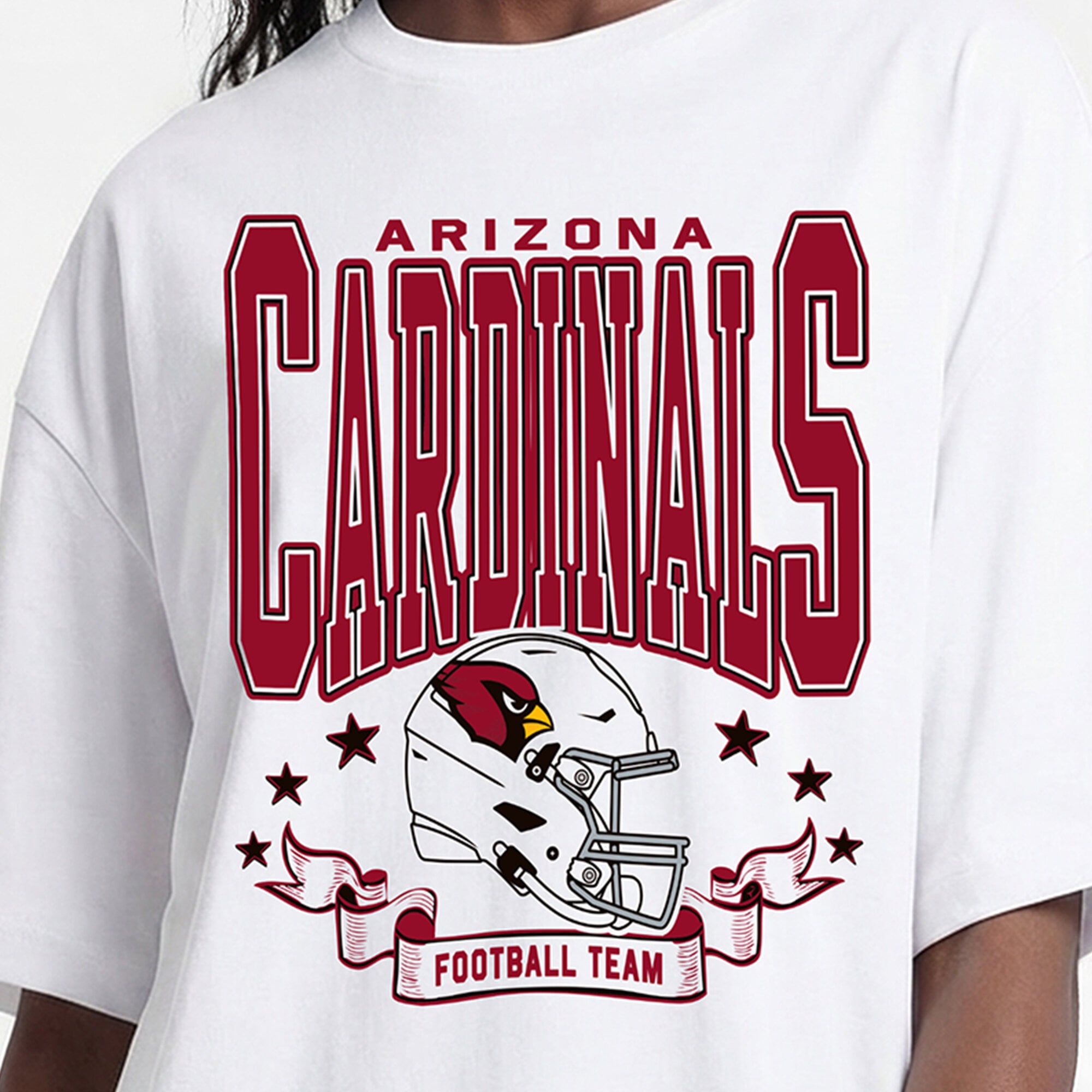 Women's Champion  White Arizona Cardinals Oversized T-Shirt