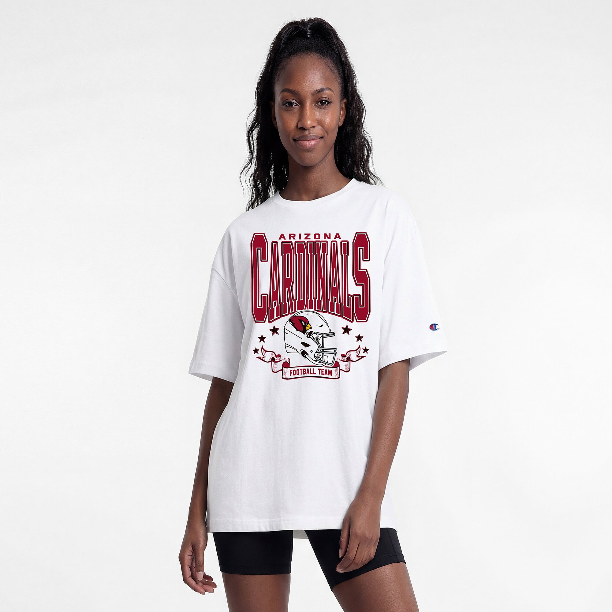 Women's Champion  White Arizona Cardinals Oversized T-Shirt