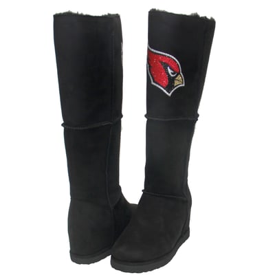  Arizona Cardinals FABGATING by Cuce Women's Suede Knee-High Boots - Black