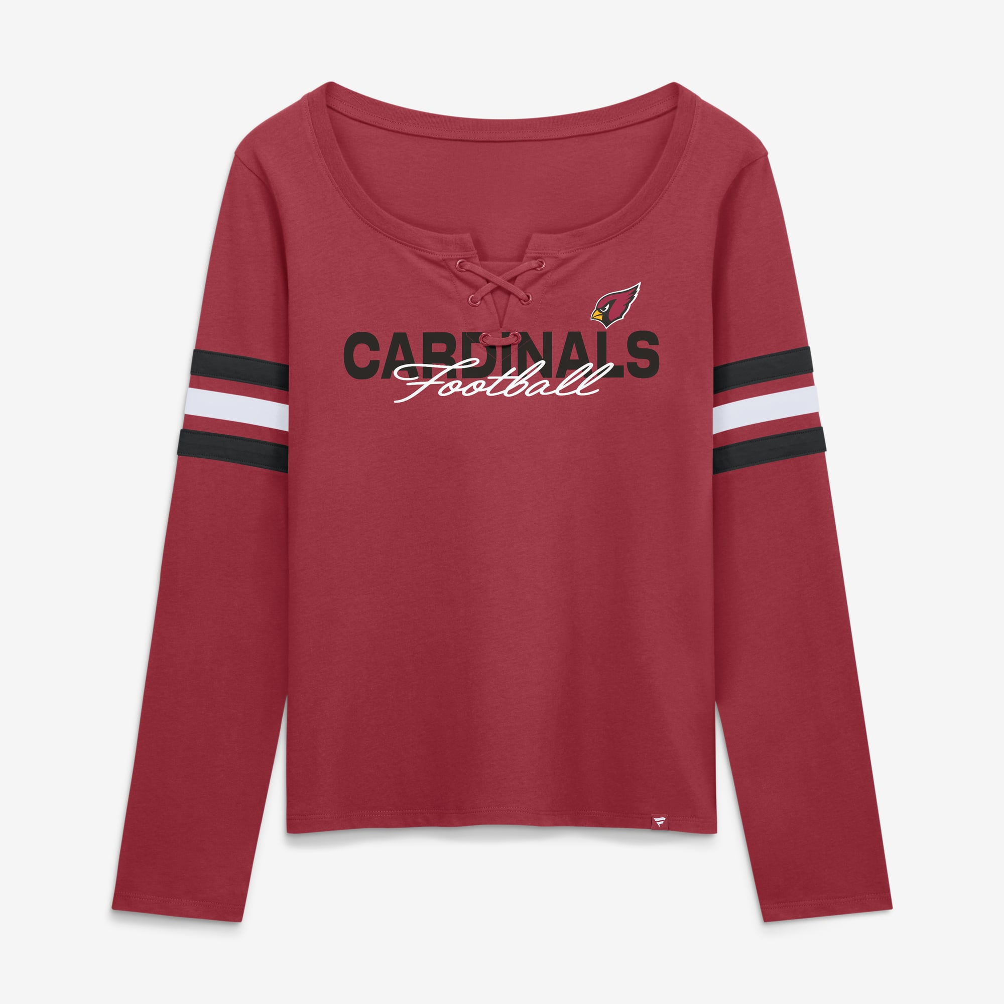 T-shirt à manches longues lacets Fanatics Cardinal Arizona Cardinals pour femmes