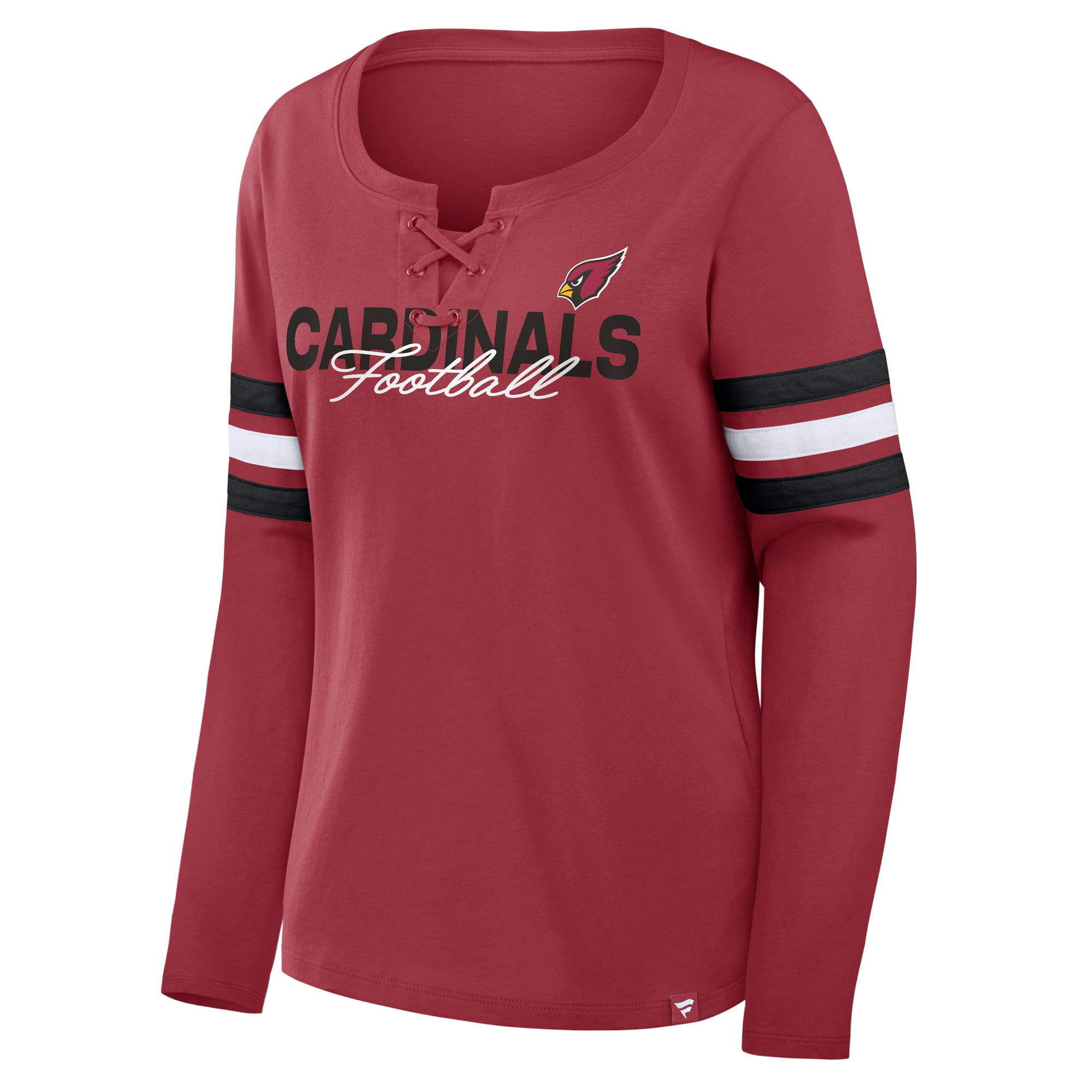 T-shirt à manches longues lacets Fanatics Cardinal Arizona Cardinals pour femmes