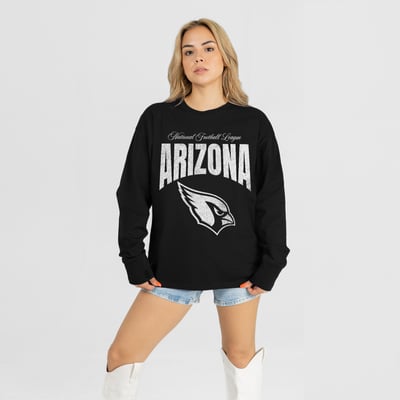 Arizona Cardinals Gameday Couture Women's Bold Ambition Oversized Long Sleeve T-Shirt - Black