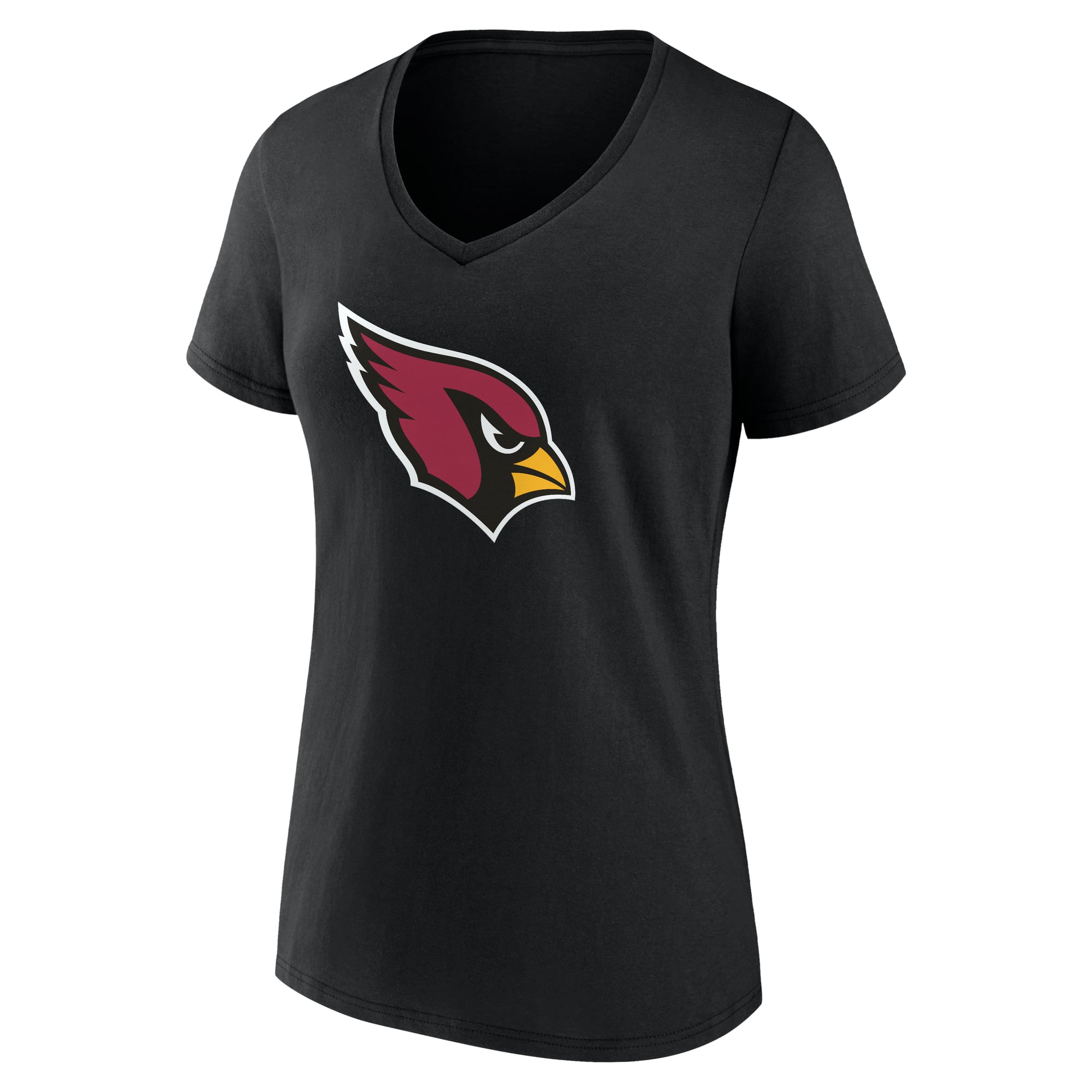 Women's Logo Athletic Black Arizona Cardinals Primary V-Neck T-Shirt