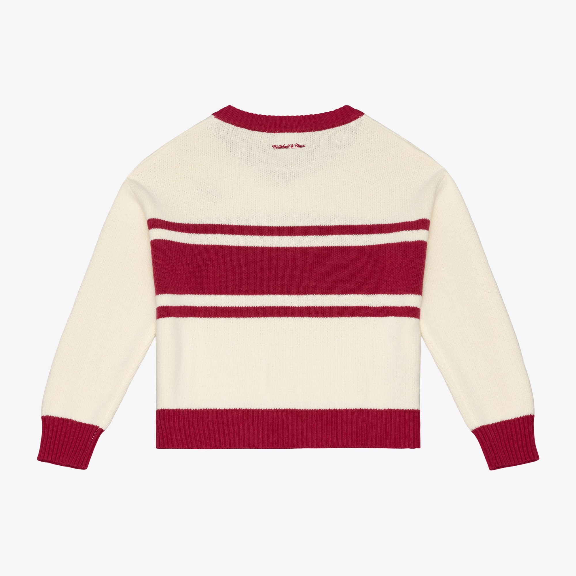 Women's Mitchell & Ness Cream/Cardinal Arizona Cardinals Retro Roots V-Neck Sweater