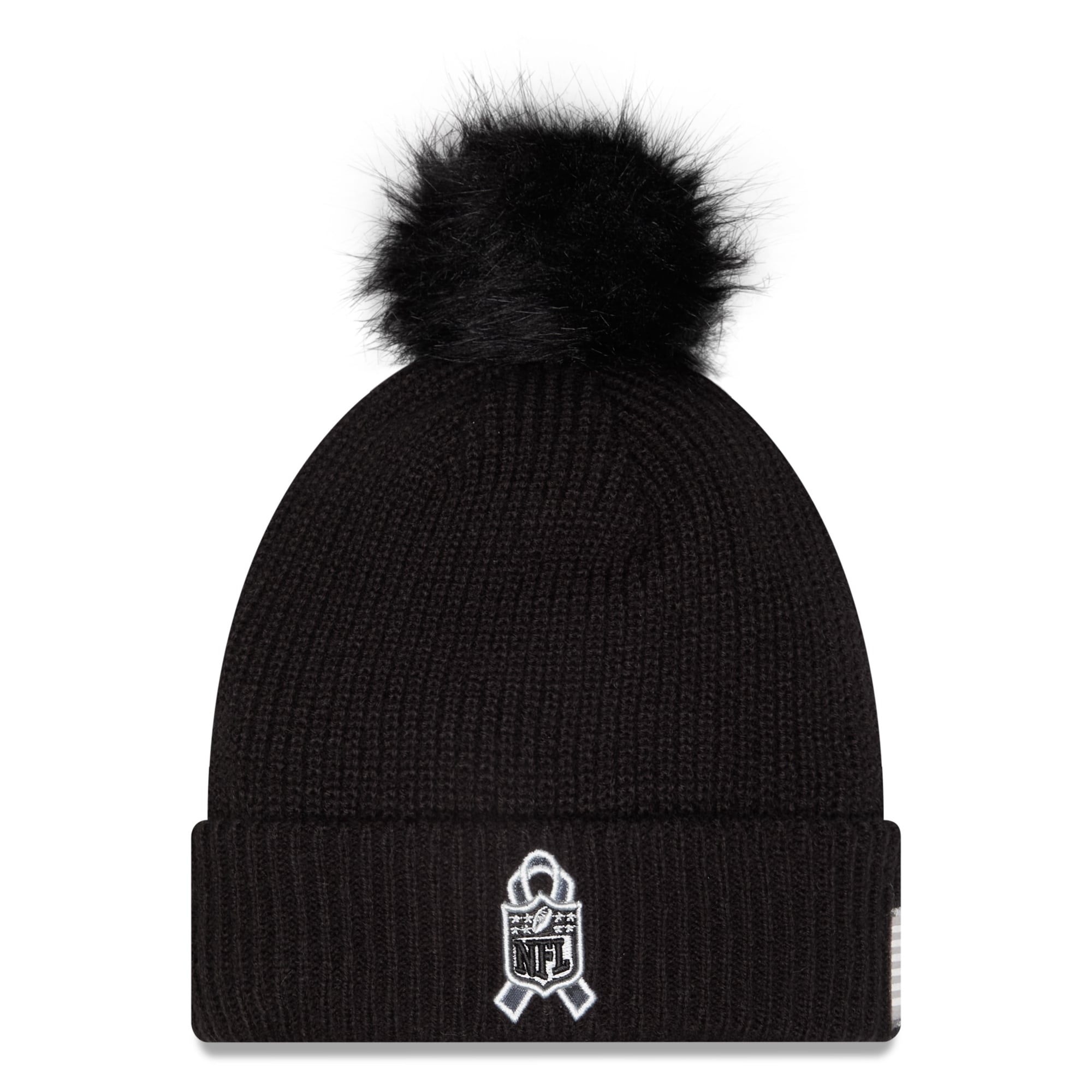 Women's New Era Black Arizona Cardinals 2026 Salute To Service Cuffed Knit Hat with Pom