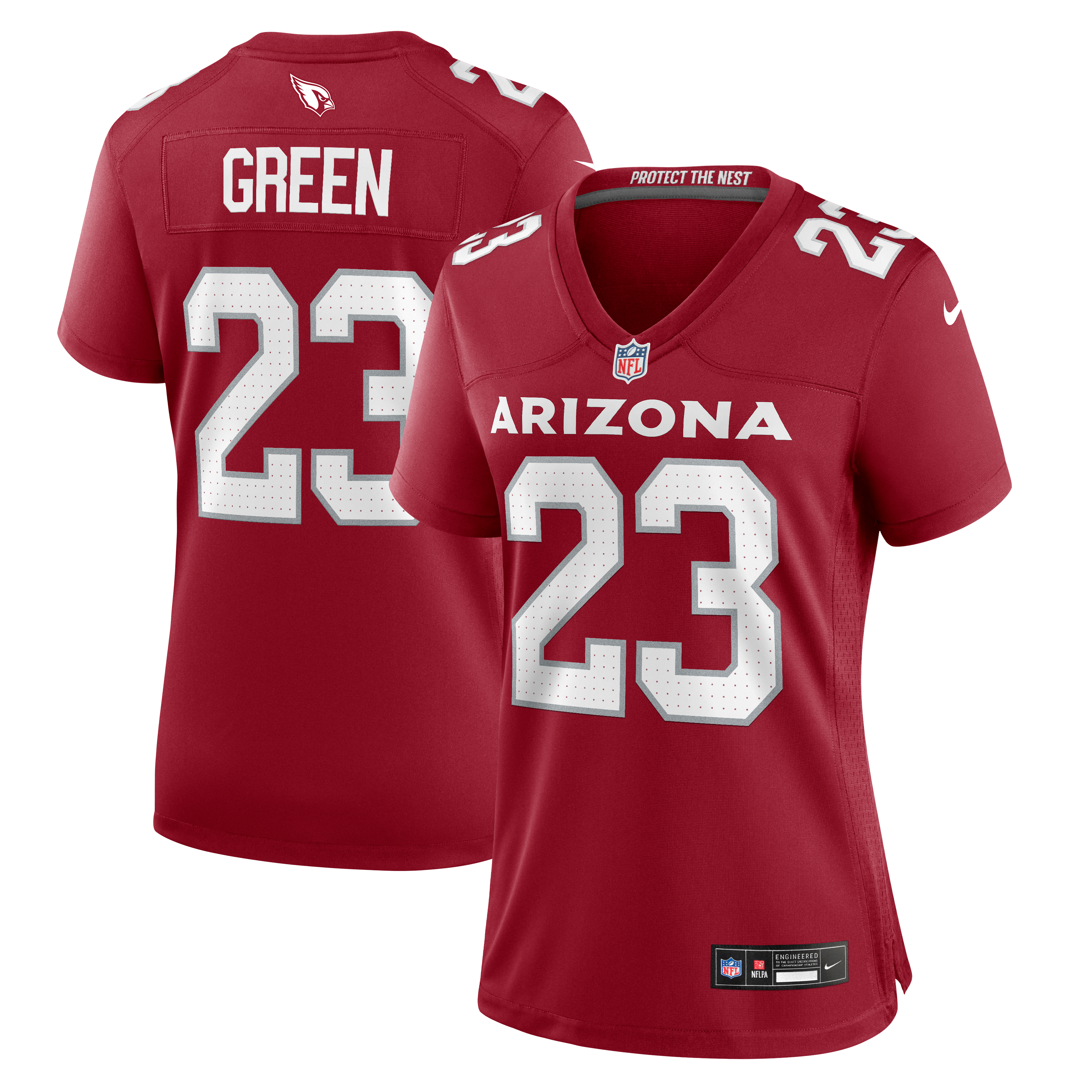 Maillot de match Nike Art Green Cardinal pour femme, Arizona Cardinals