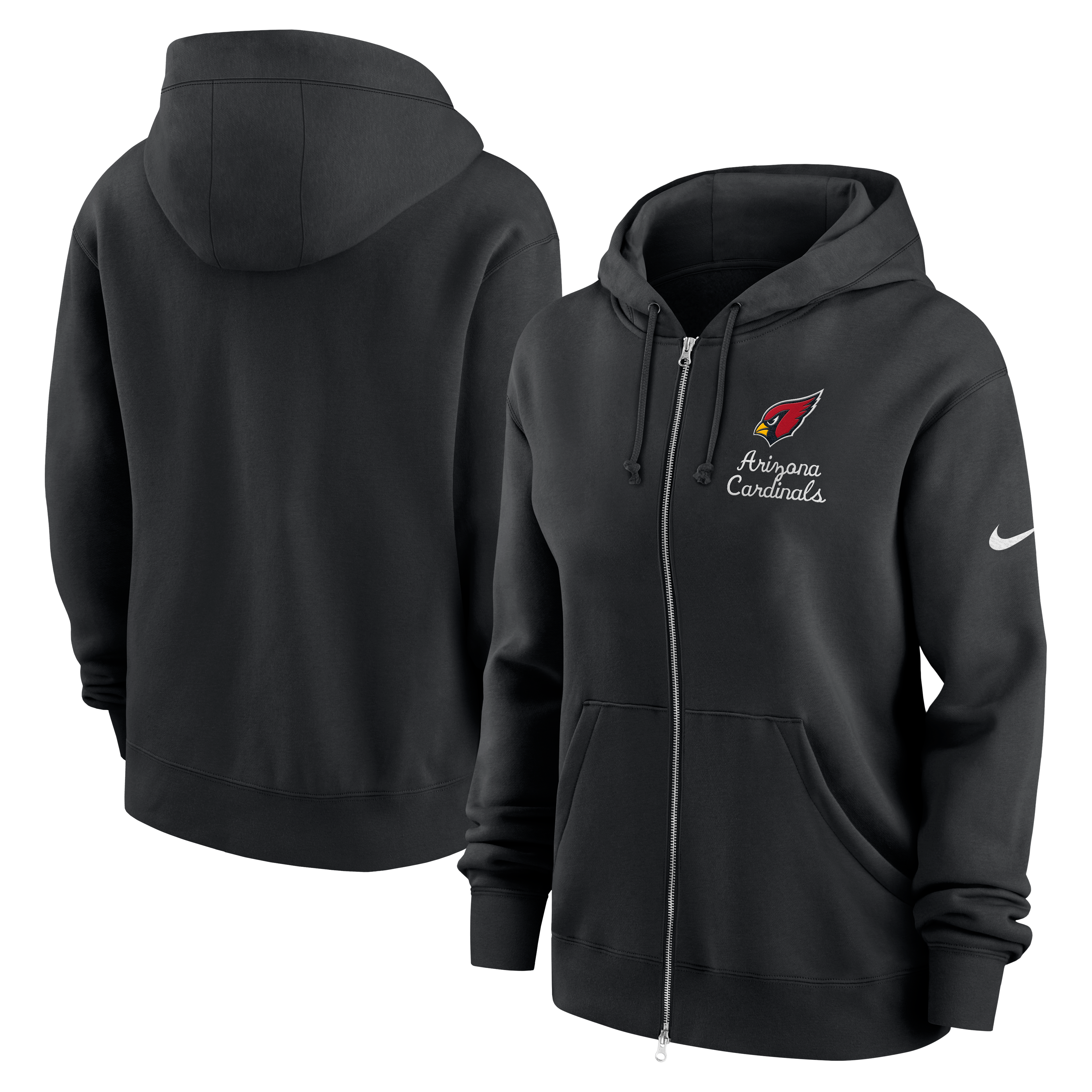 Sweat à capuche zippé Nike Arizona Cardinals noir pour femme