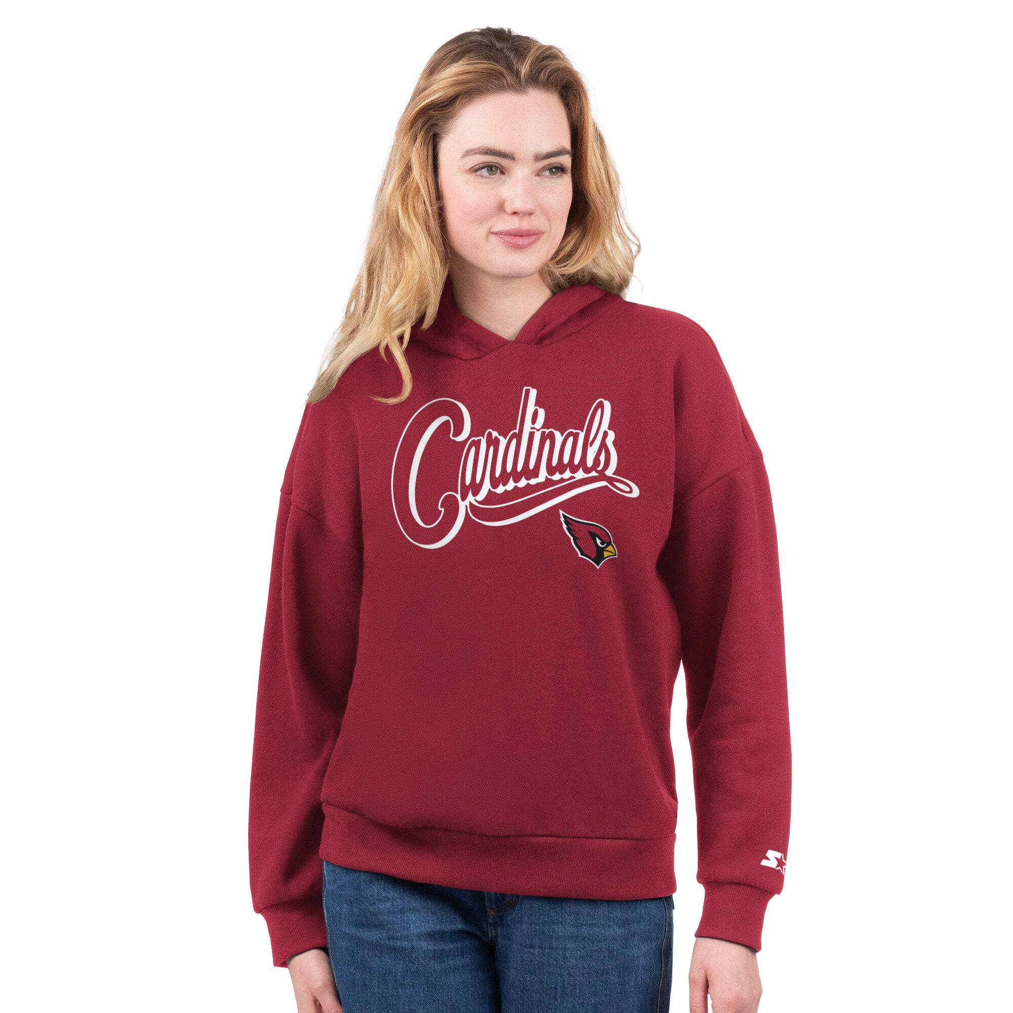 Ensemble sweat à capuche et t-shirt Starter noir/cardinal pour femme, Arizona Cardinals